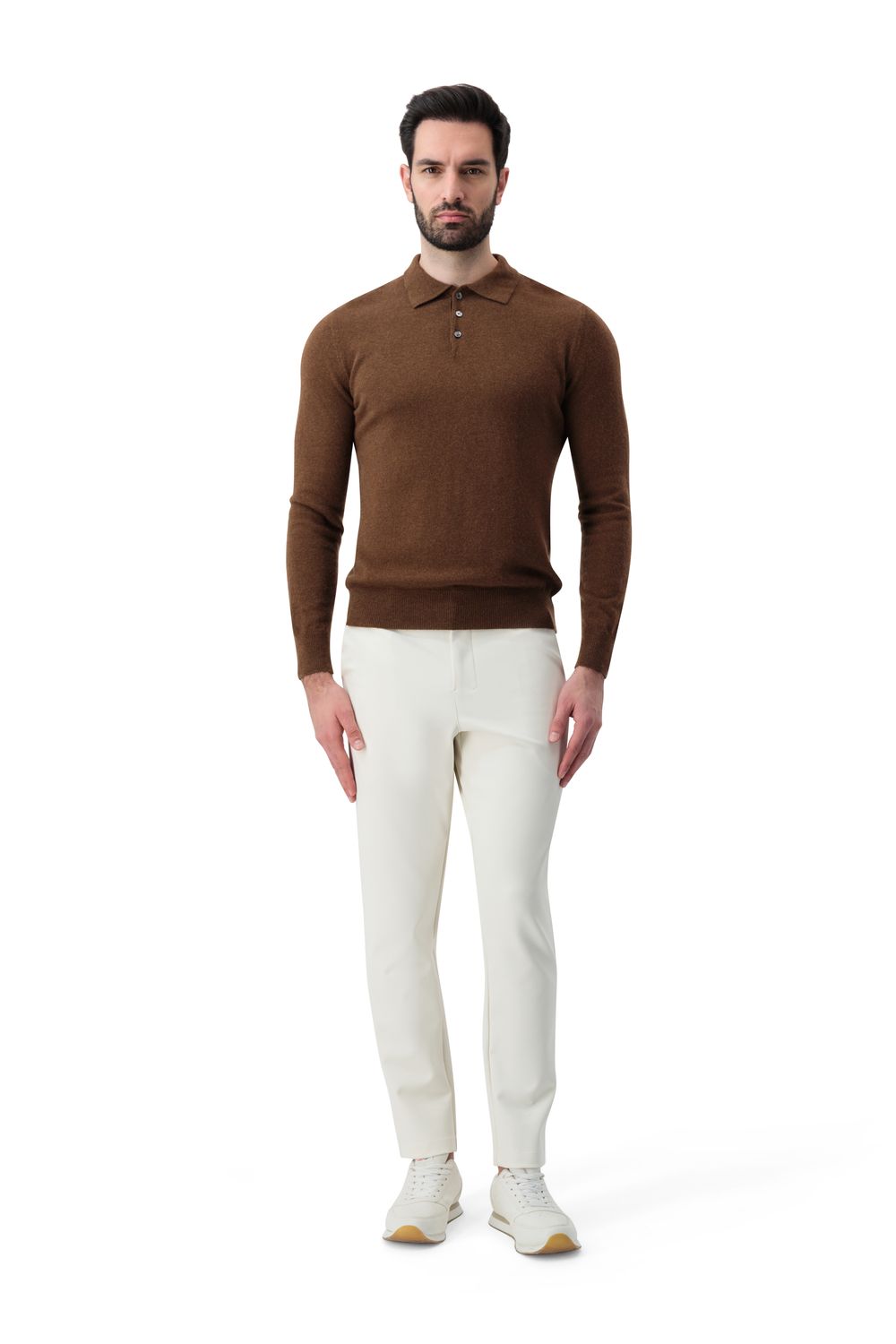 Cashmere polo sweater mocha