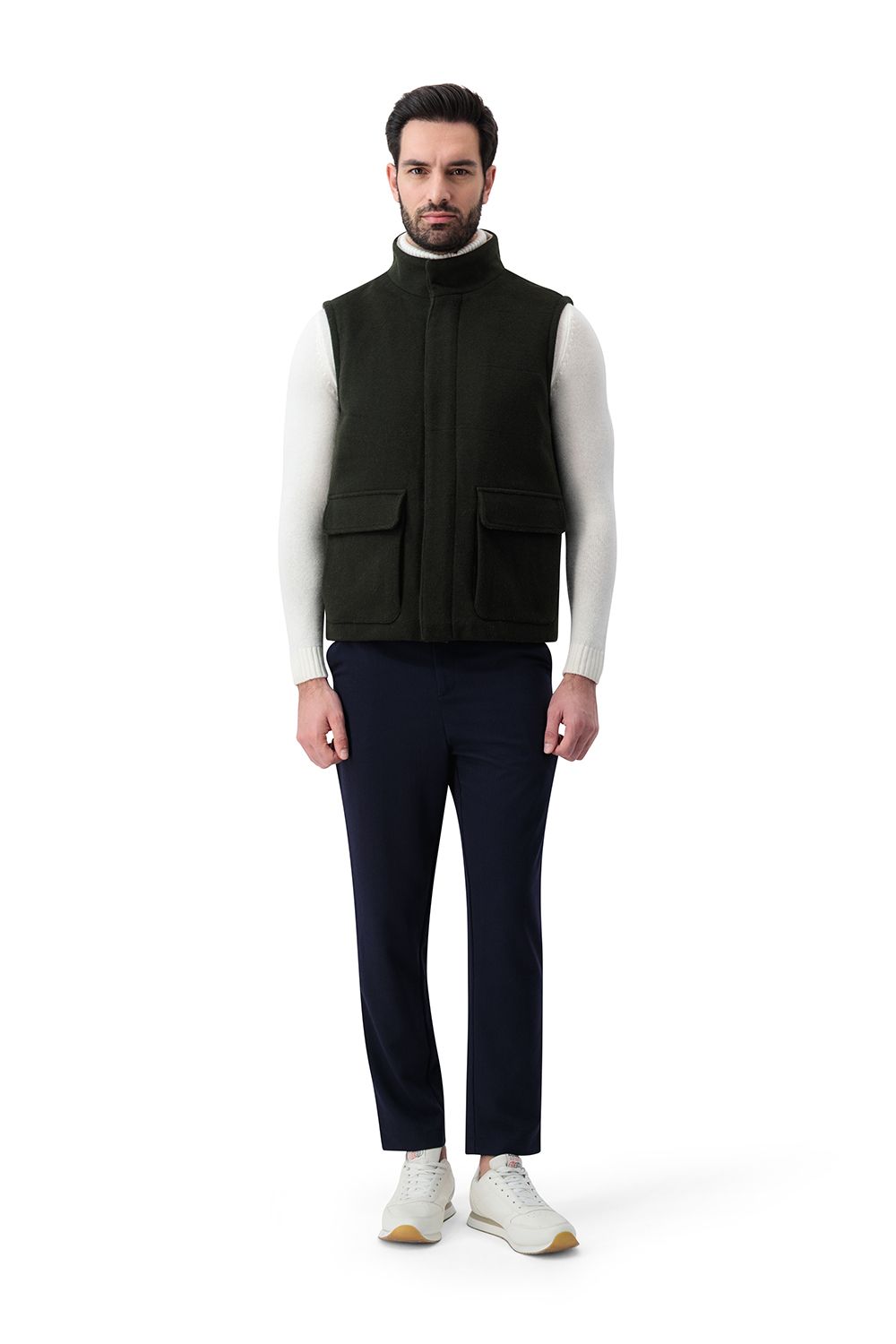 Sereno wool vest fog olive