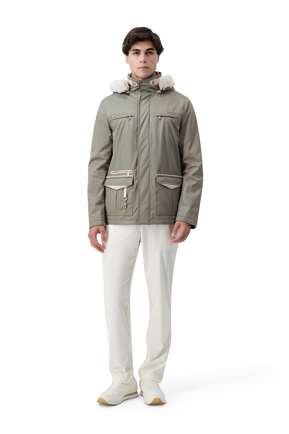 Soft weave nylon trouser classic ivory