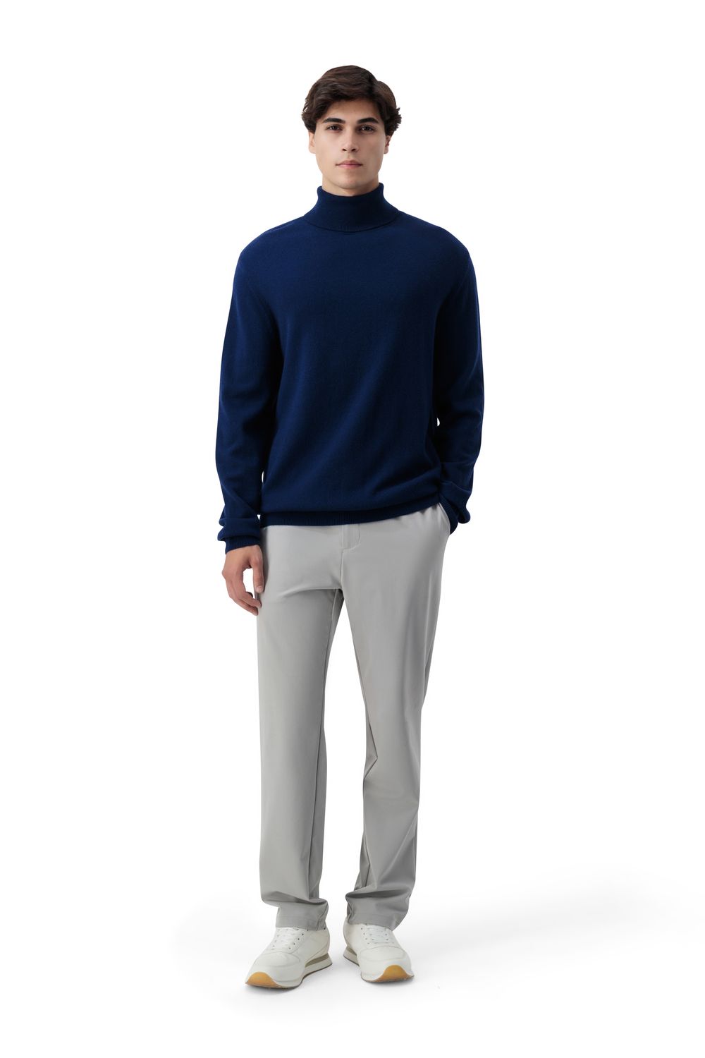 Soft weave nylon trouser mist grey