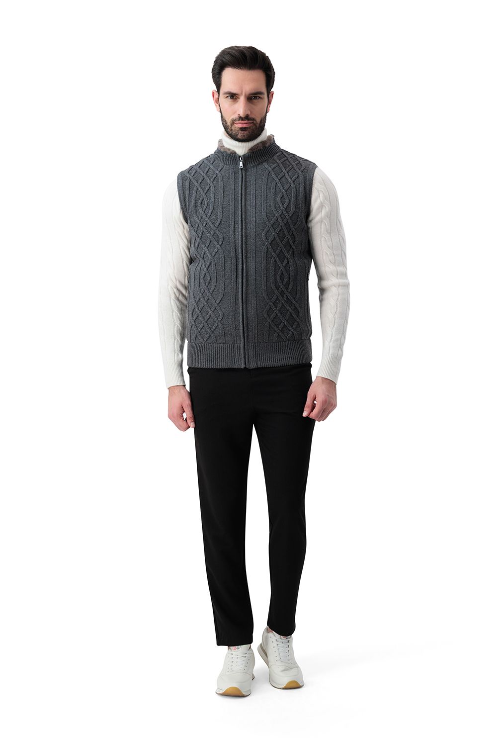 Suhail knit vest ash grey