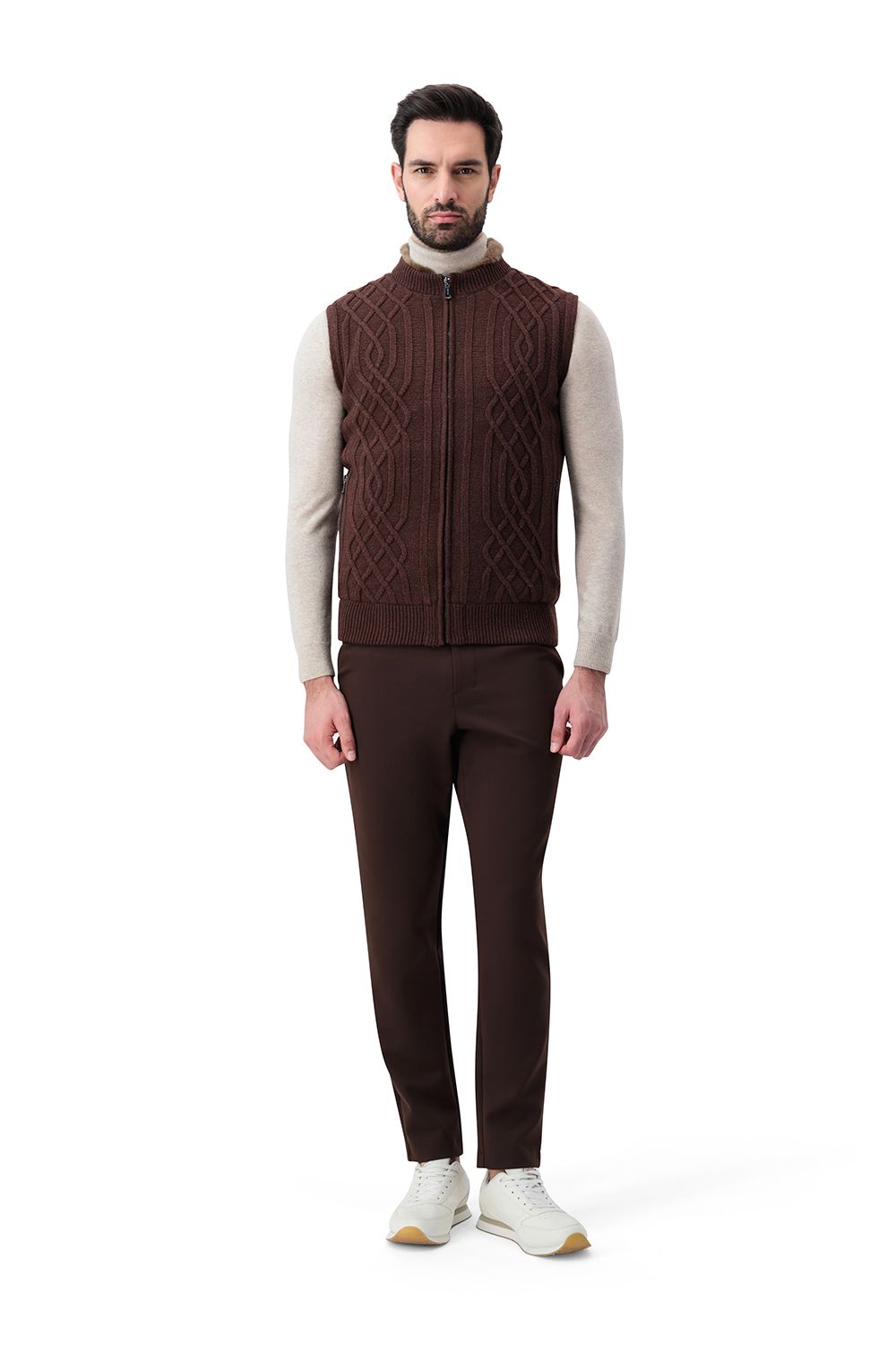 Suhail knit vest tobacco