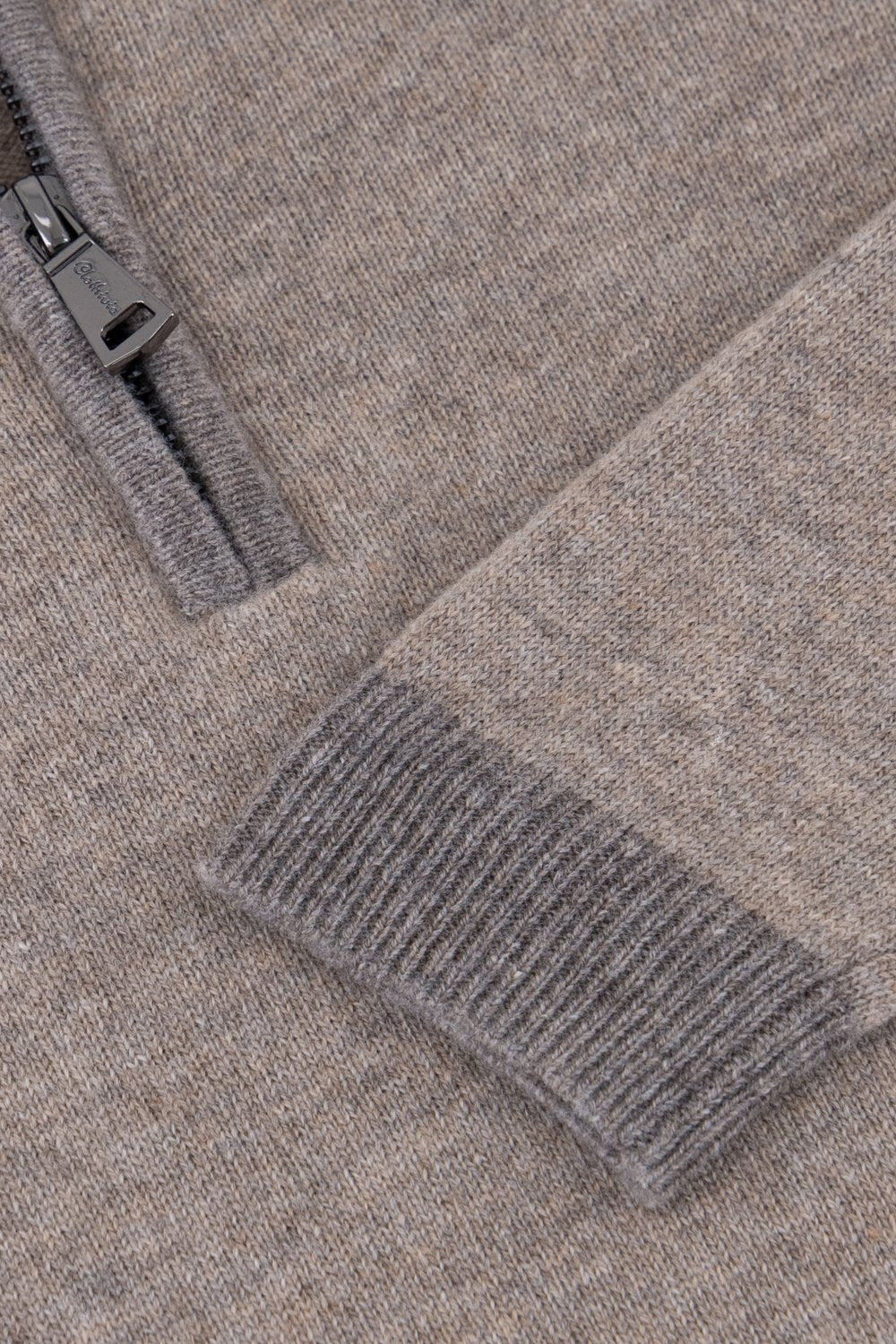 Kid's half zip merino wool sweater cobble
 vapor
