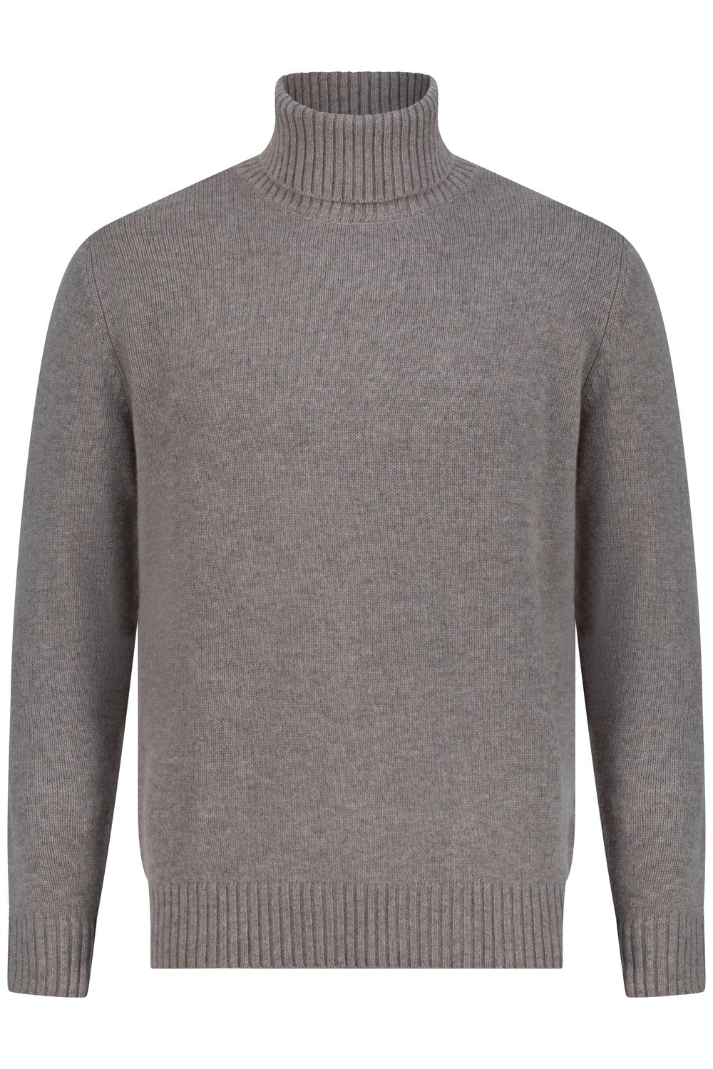Rib turtle neck merino wool sweater cobble