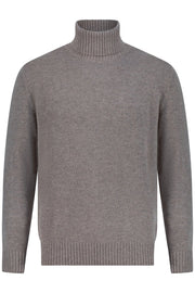 Rib turtle neck merino wool sweater cobble