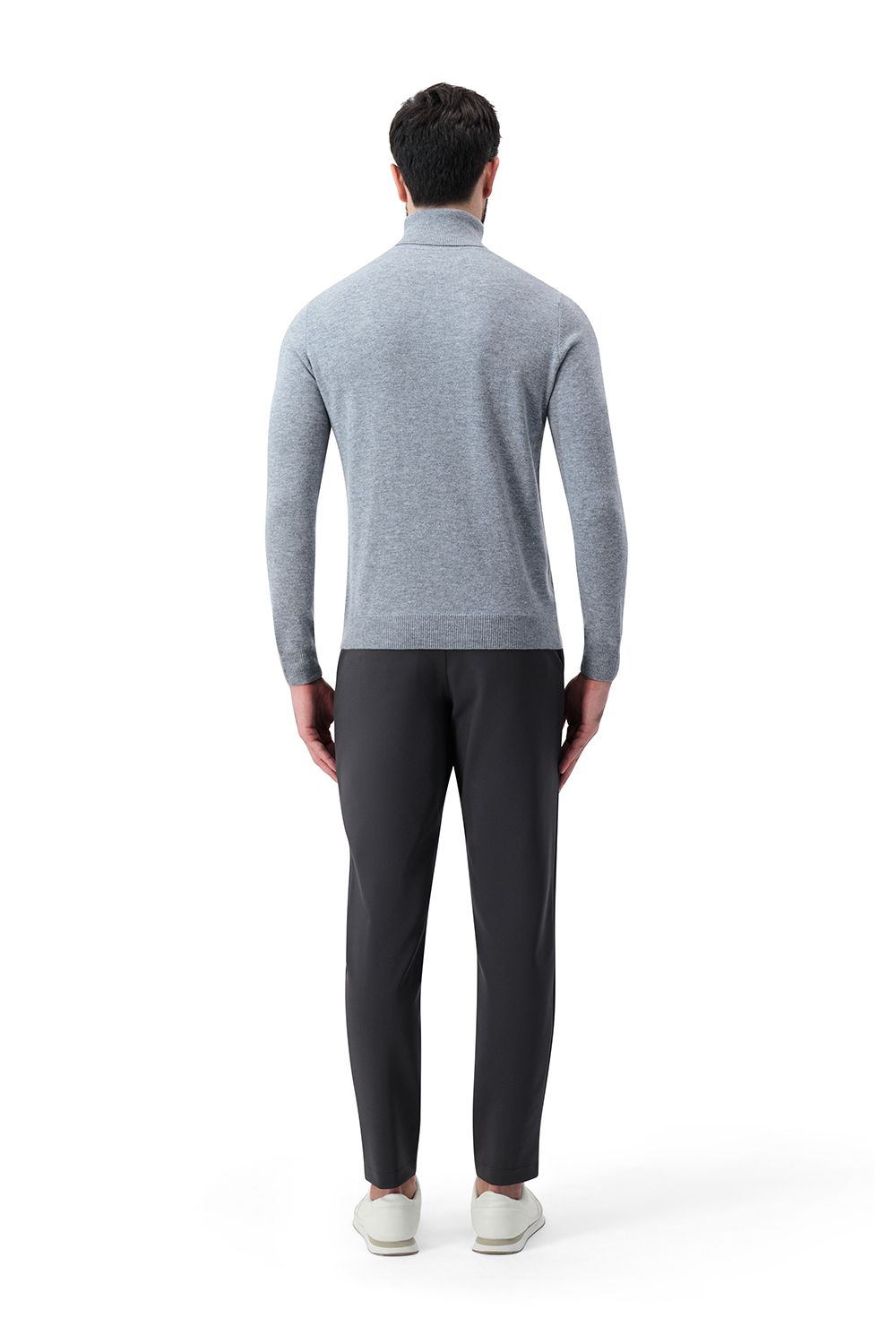 Compact nylon trousers ash grey
