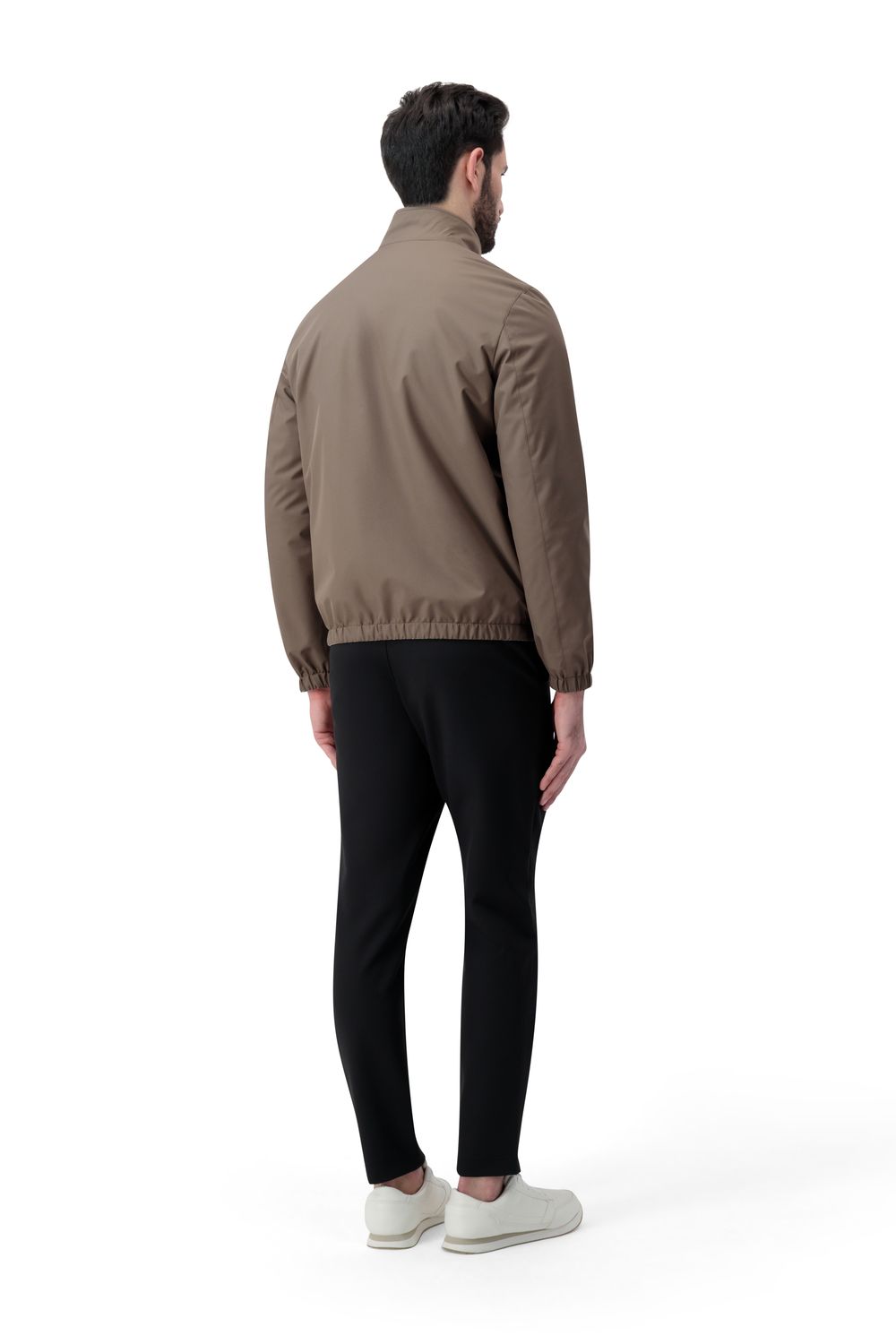 Compact nylon trousers carbon black