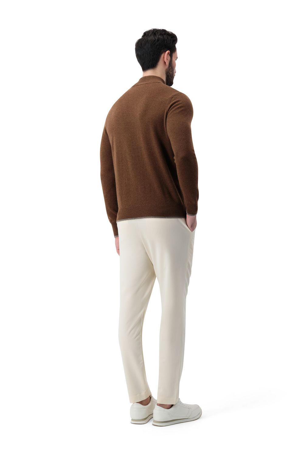 Compact nylon trousers classic ivory