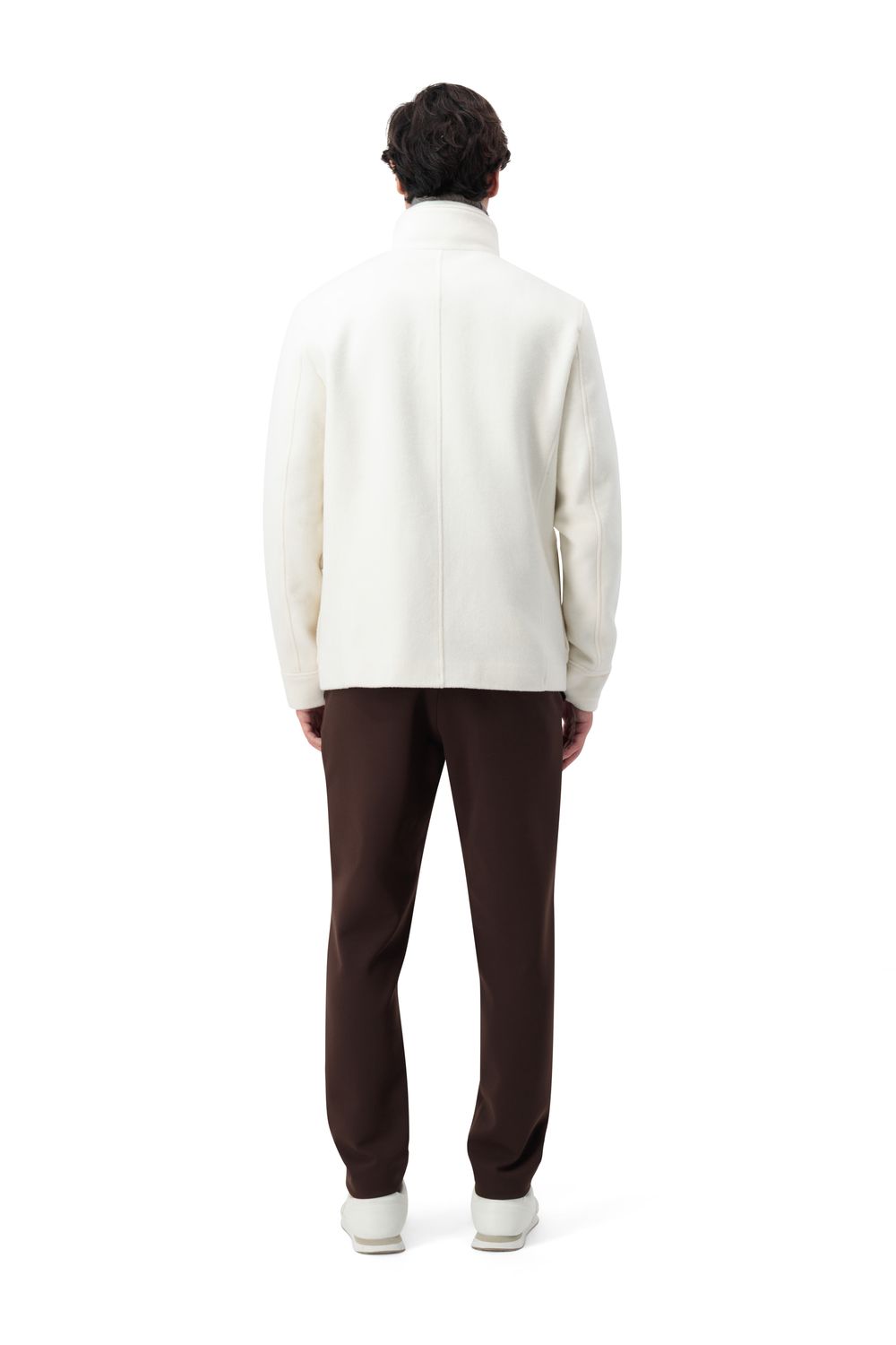 Compact nylon trousers coffee bean