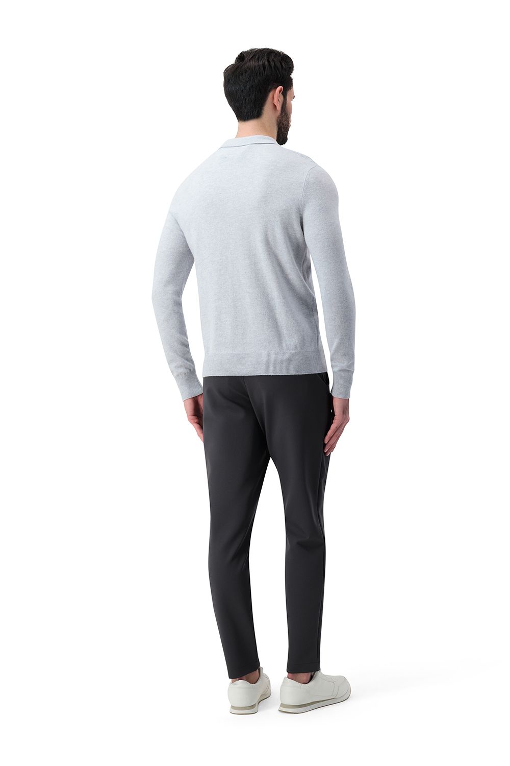 Half zip rib merino wool sweater sanderling
