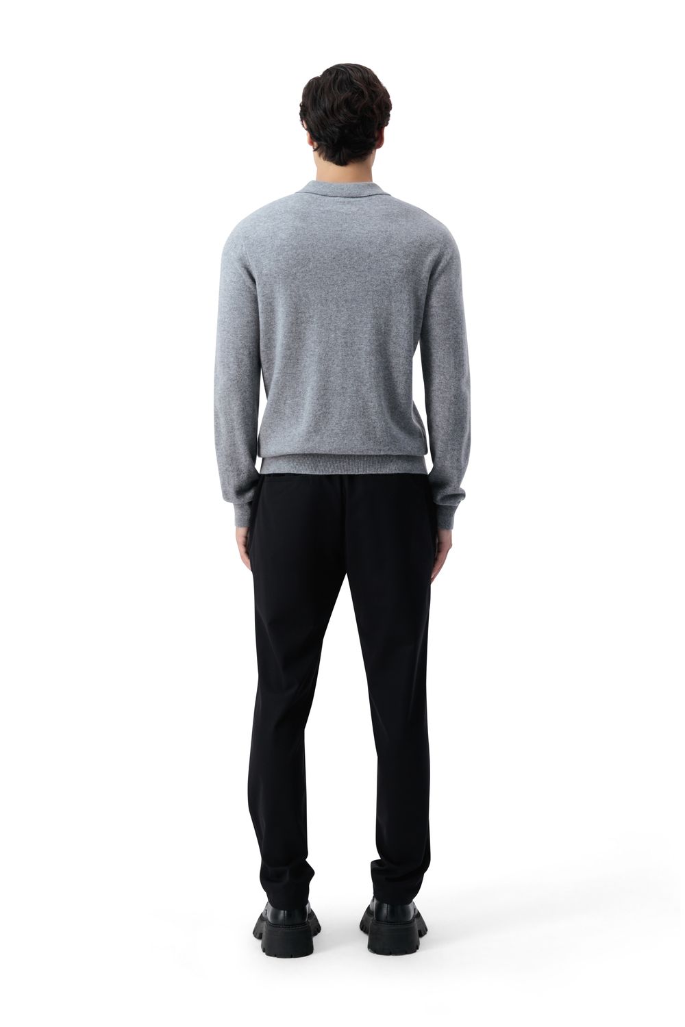 Cashmere polo sweater slate