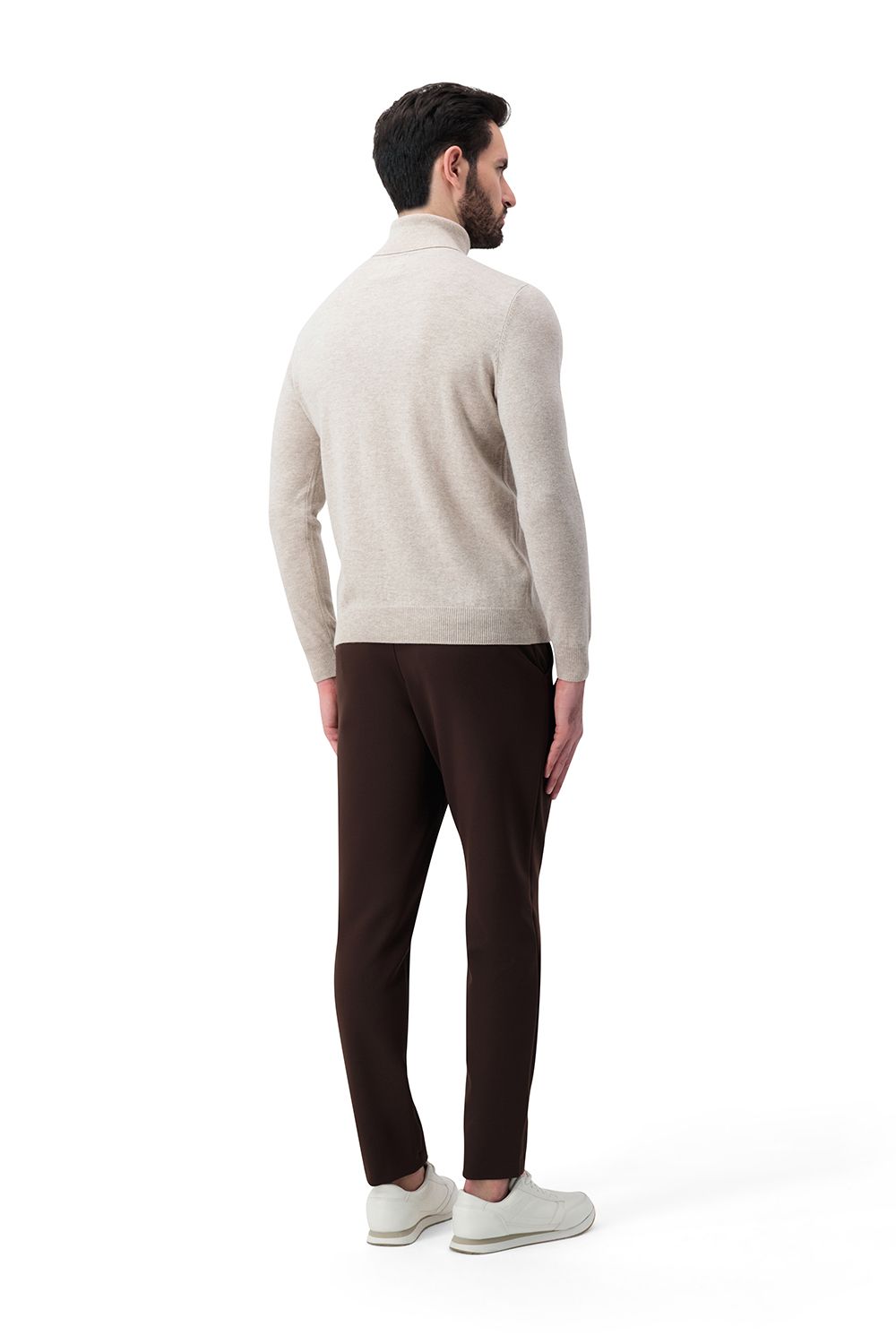 Turtle neck merino wool sweater garlic