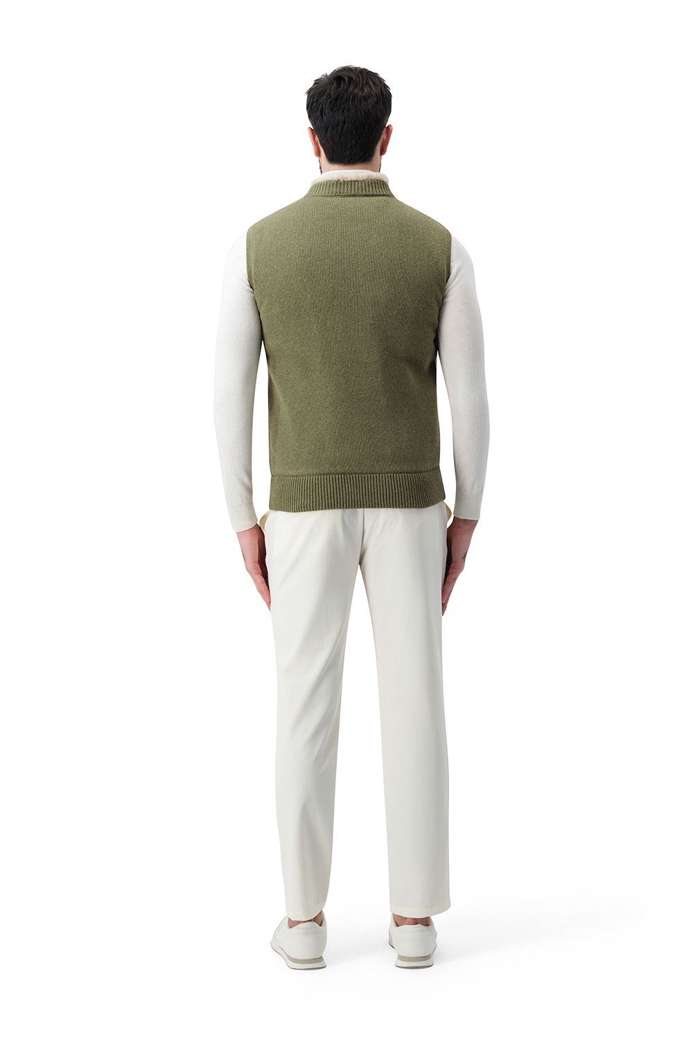 Suhail knit vest olive grove