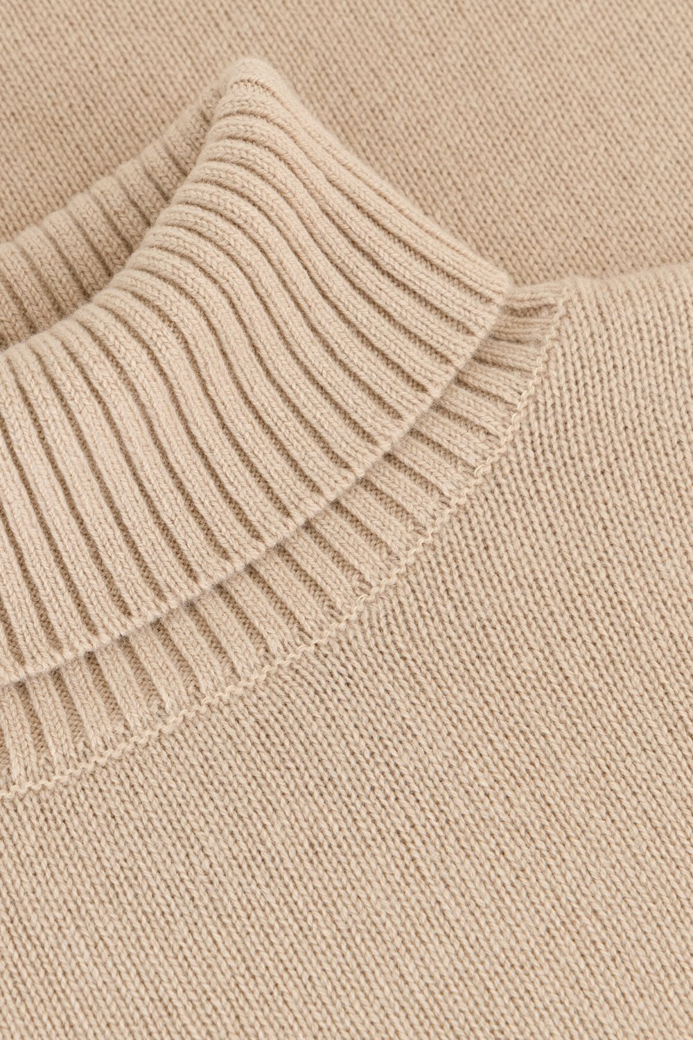 Rib turtle neck merino wool sweater biscottio