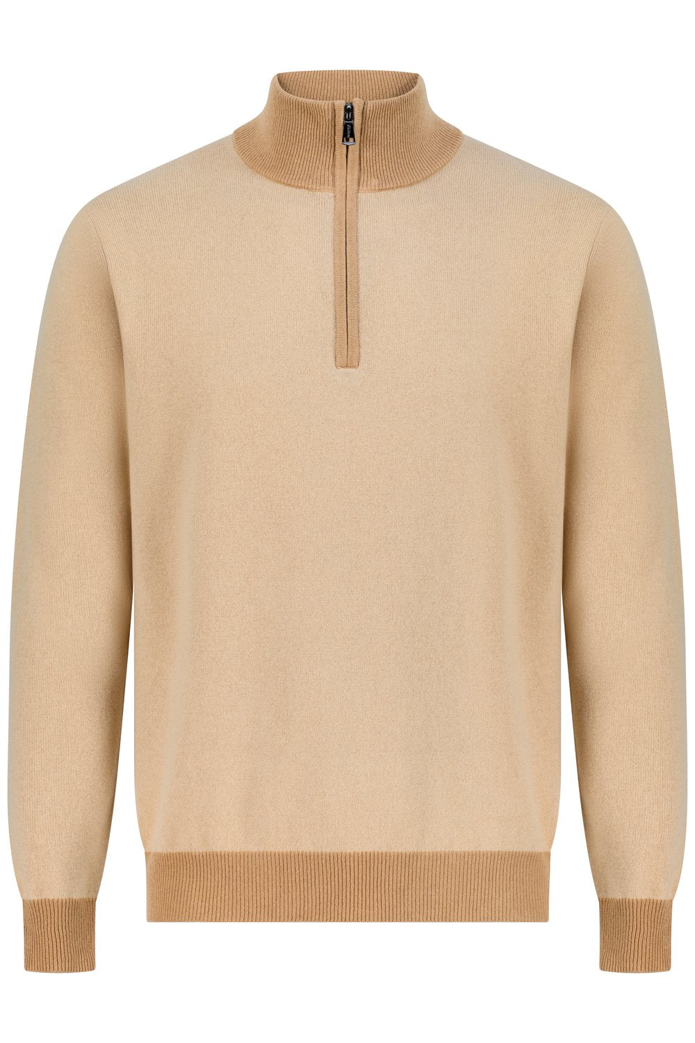 Half zip merino wool sweater biscottio
 vicuna