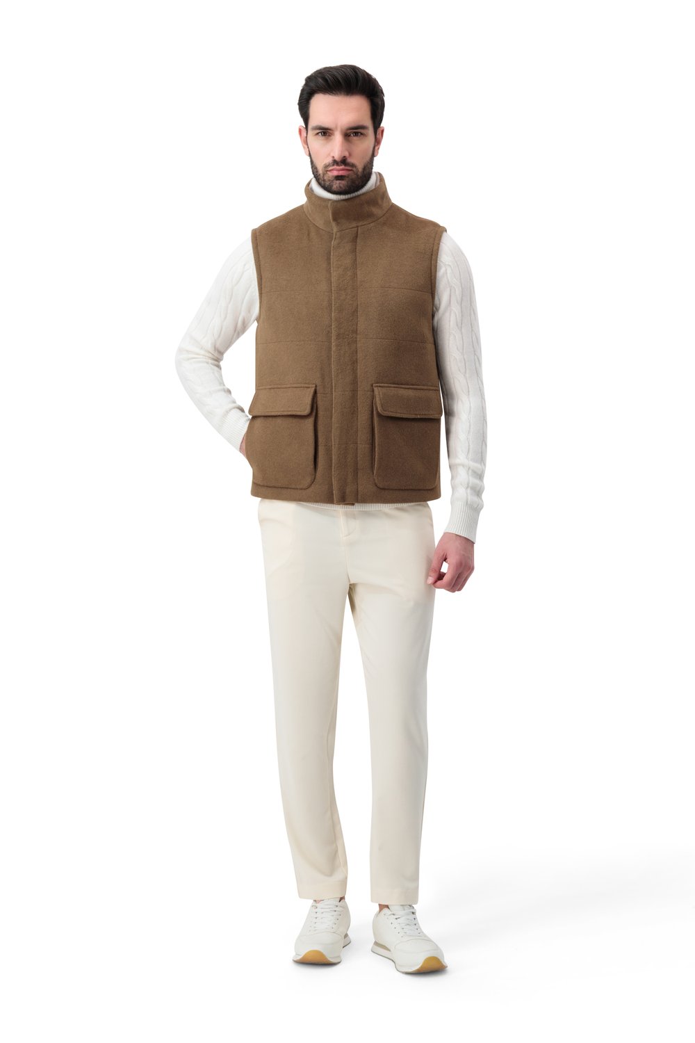 Sereno wool vest caffè taupe