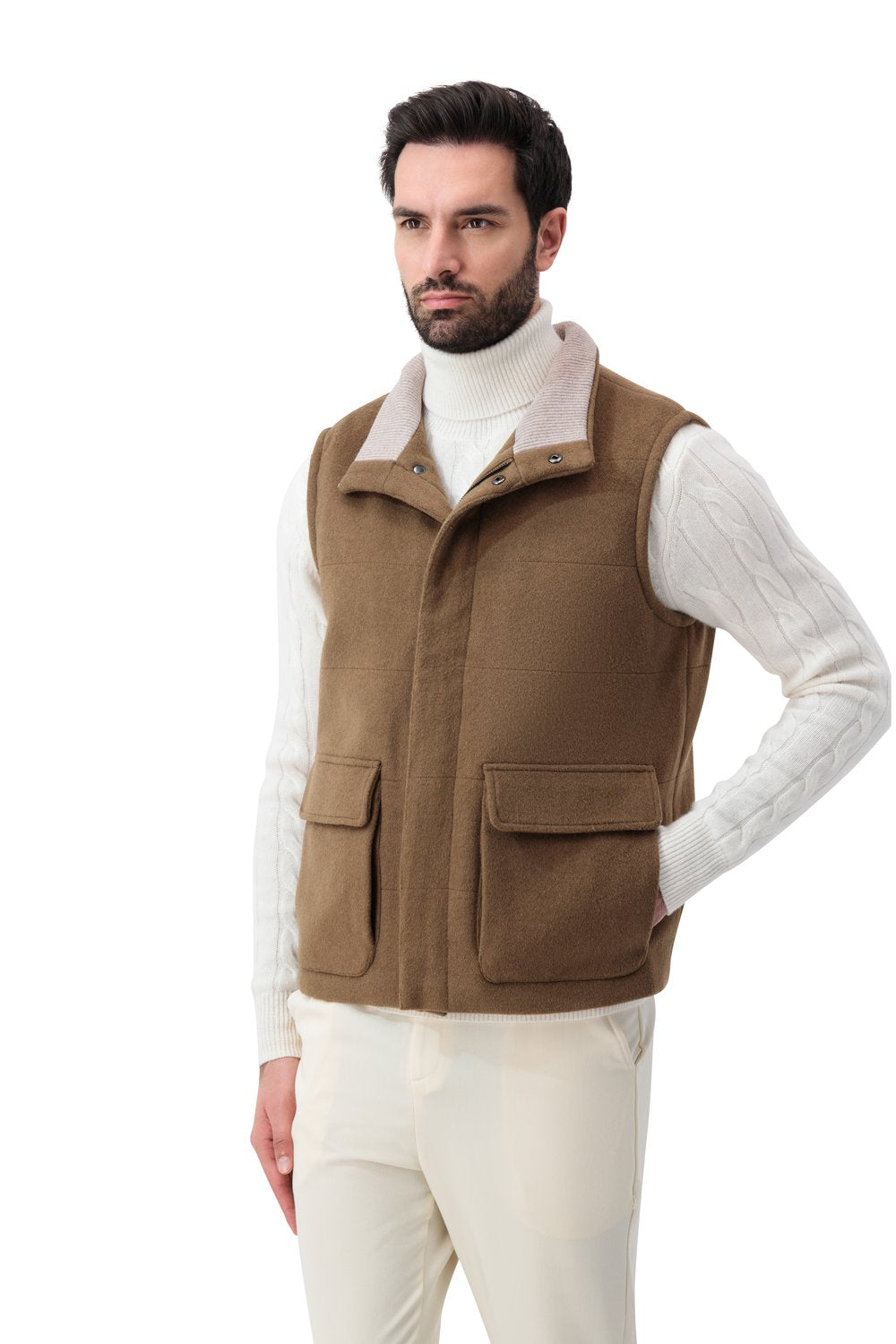 Sereno wool vest caffè taupe