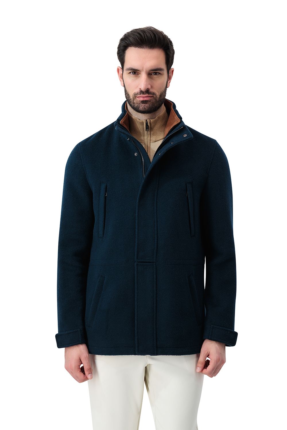 Castellano overcoat teal horizon