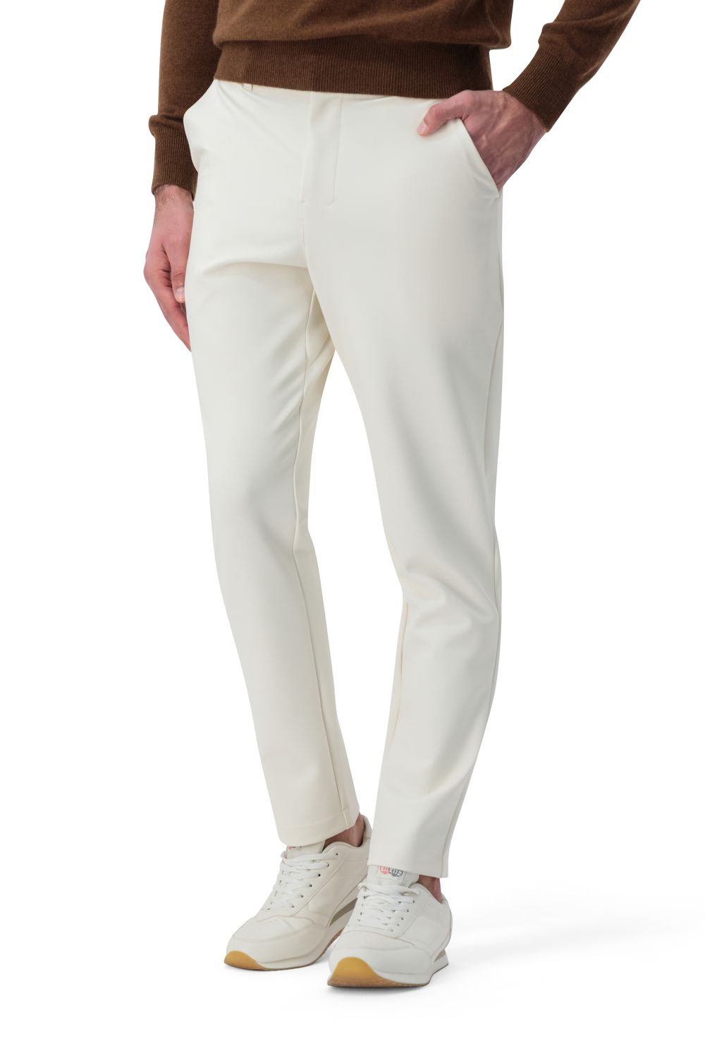 Compact nylon trousers classic ivory