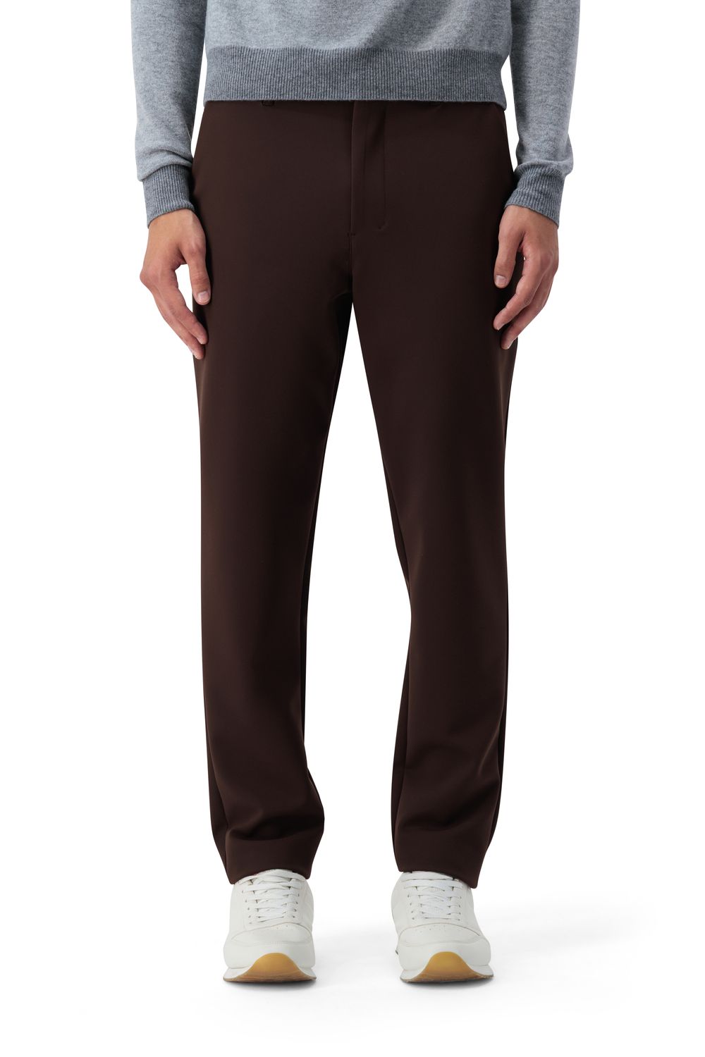 Compact nylon trousers coffee bean