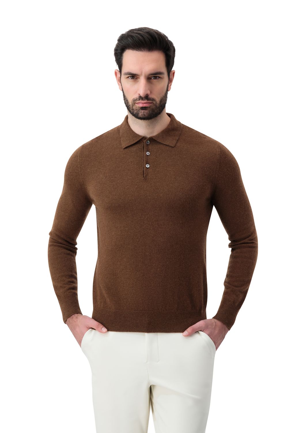 Cashmere polo sweater mocha