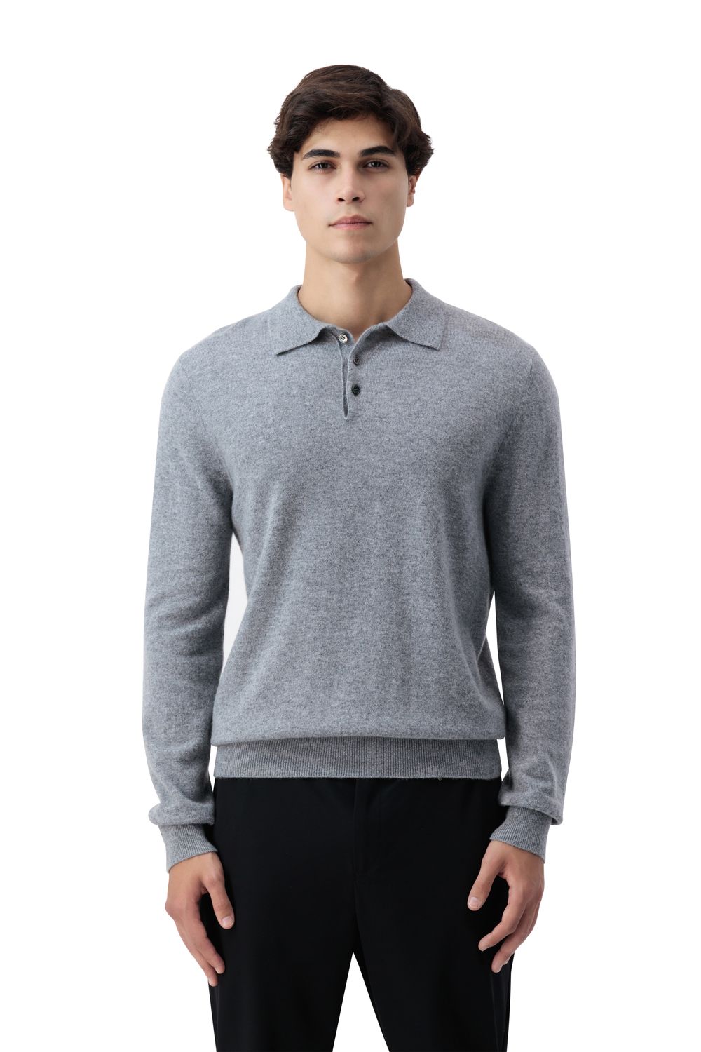 Cashmere polo sweater slate