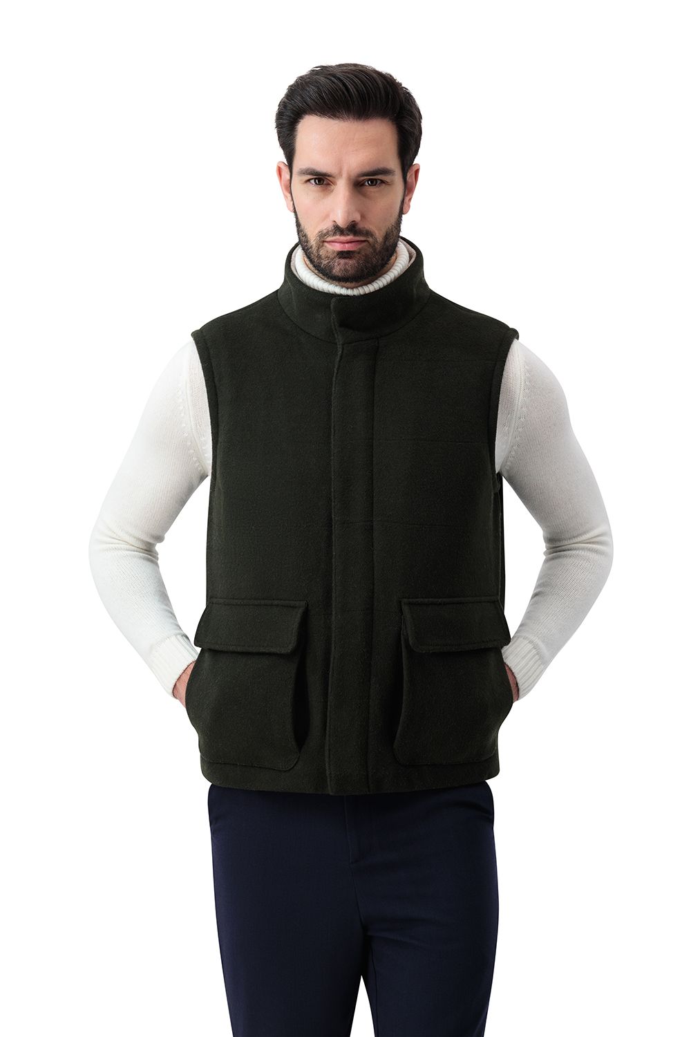 Sereno wool vest fog olive