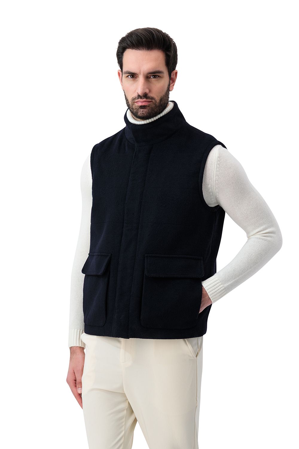 Sereno wool vest indigo night
