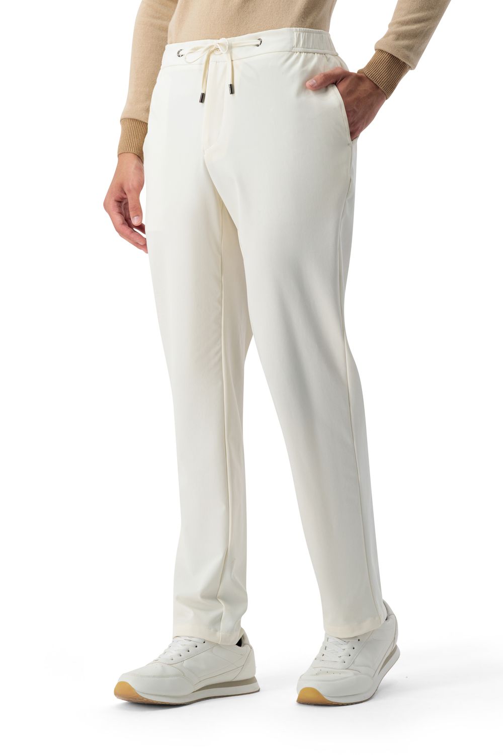 Soft weave nylon trouser classic ivory