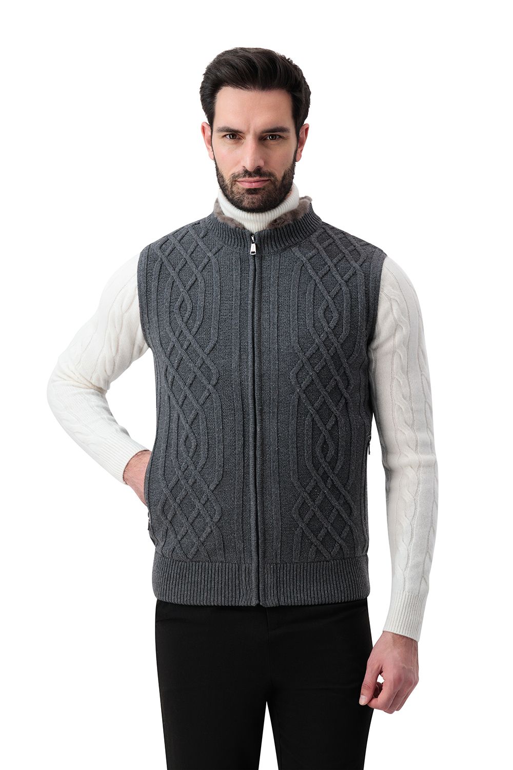 Suhail knit vest ash grey