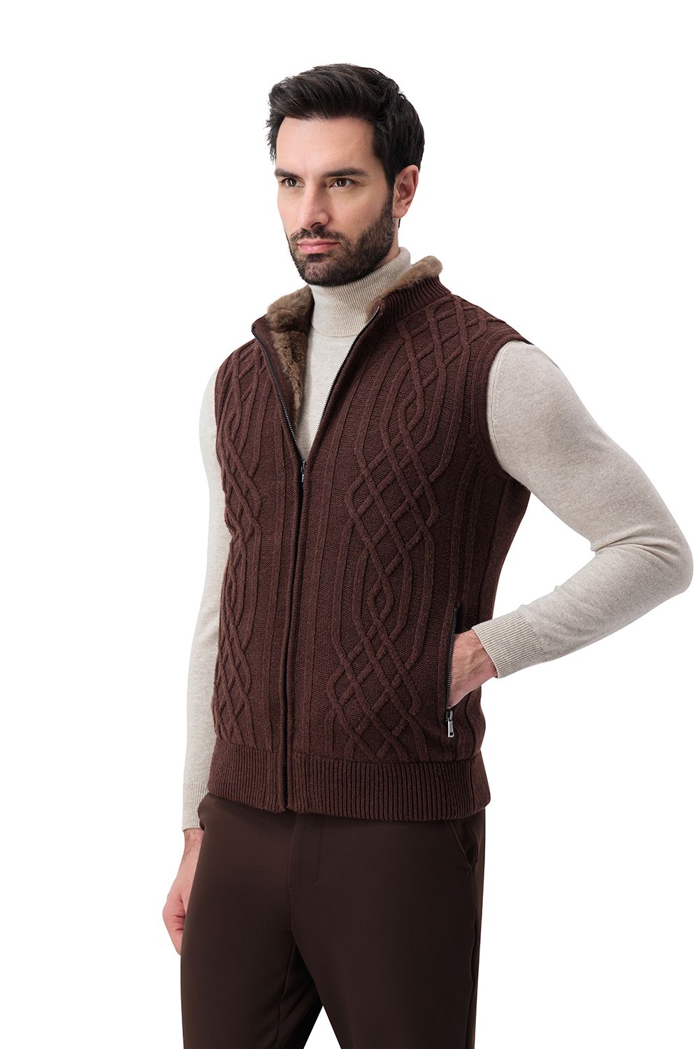 Suhail knit vest tobacco