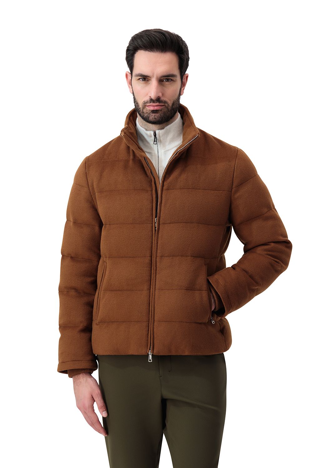 Torino puffer bomber terra bruna