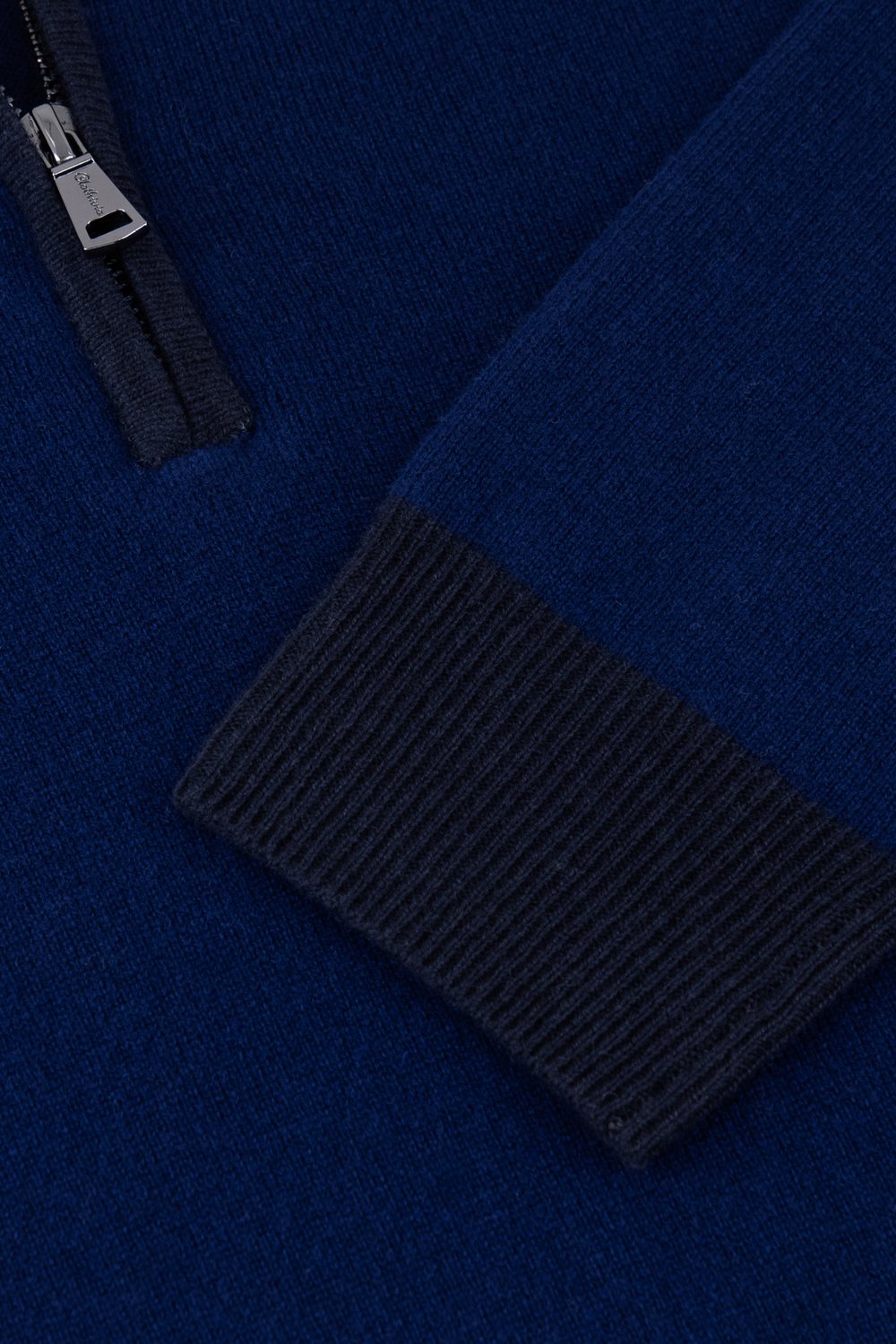 بلوفر صوف ميرينو بنص سحاب - كحلي