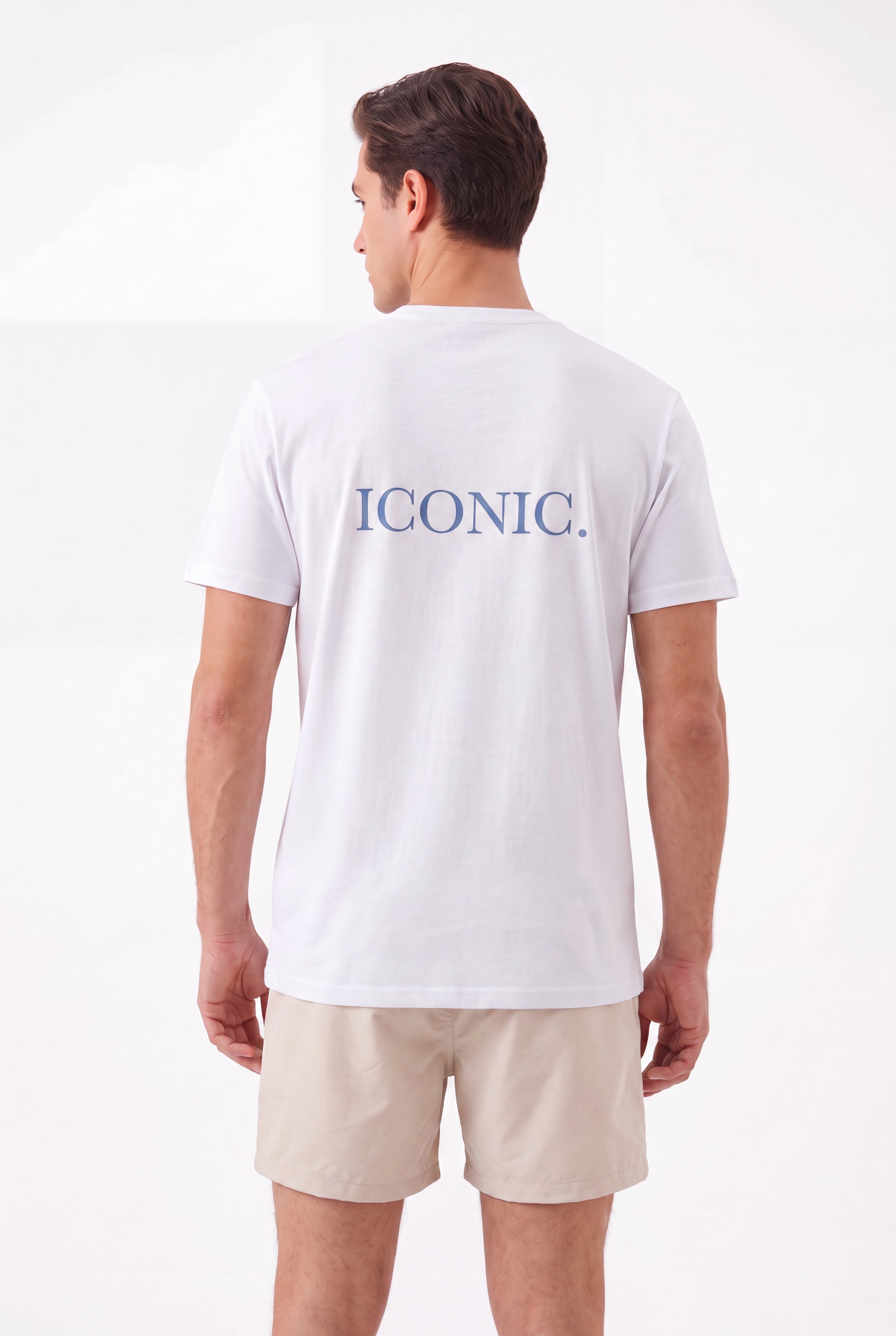 T-shirt-Iconic Signature T-Shirt × Swimming shorts-Driftwood — Combo Look