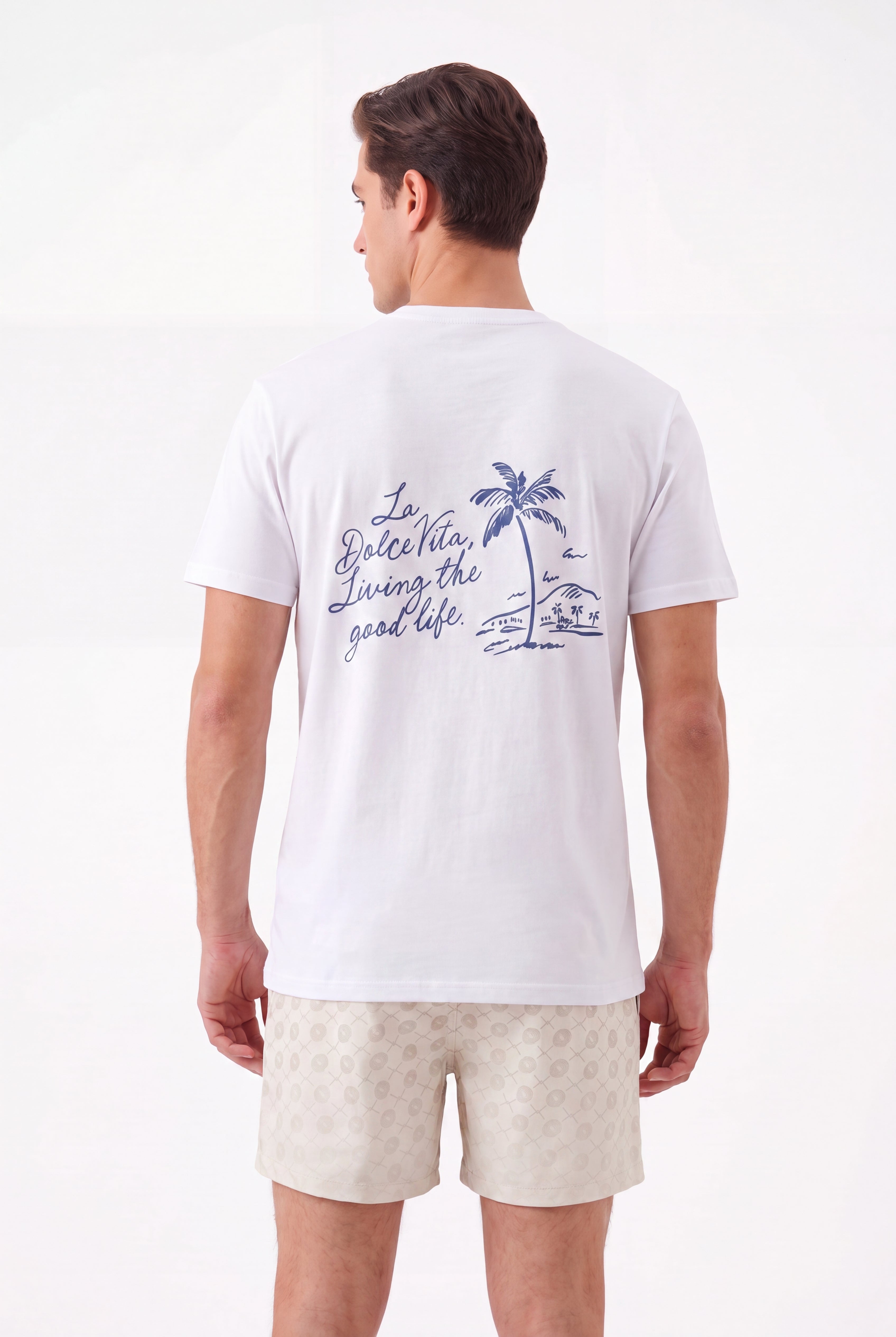 T-shirt-Dolce Paradise T-Shirt × Signature Swimming shorts-Off-White — Combo Look