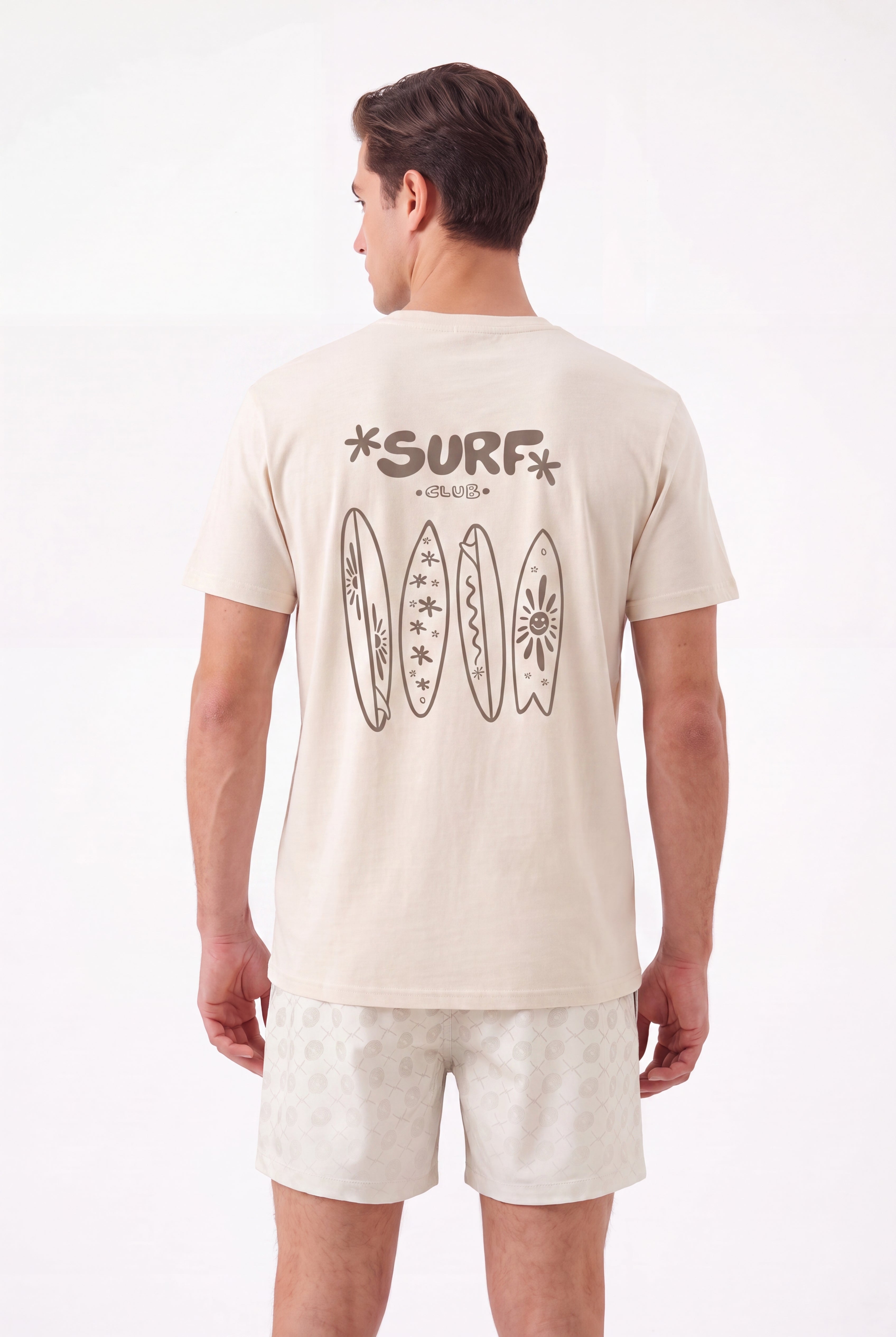 T-shirt-Surf Society T-Shirt × Signature Swimming shorts-Off-White — Combo Look