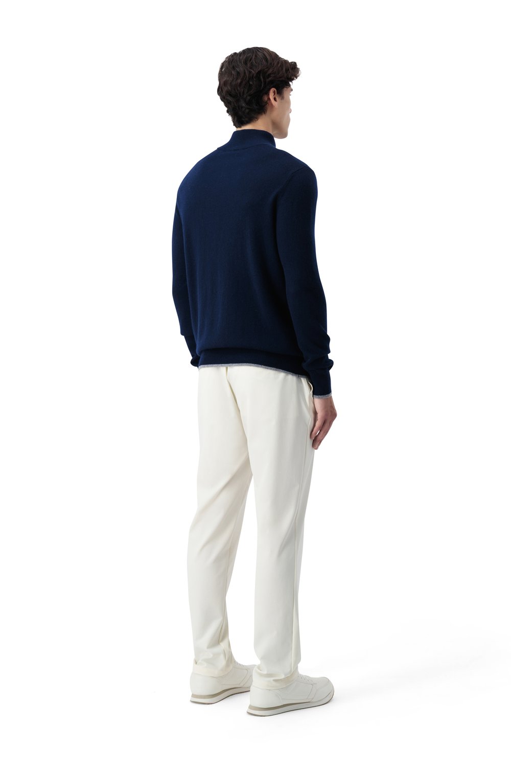 Cashmere half zip sweater cosmos
 slate