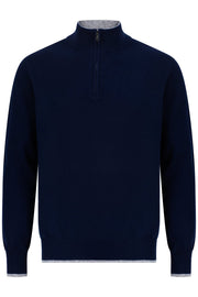 Cashmere half zip sweater cosmos
 slate