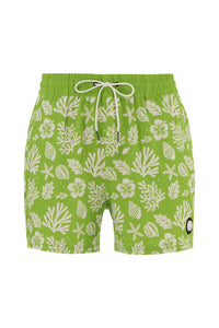 Sea Leaves Swim Short -Green