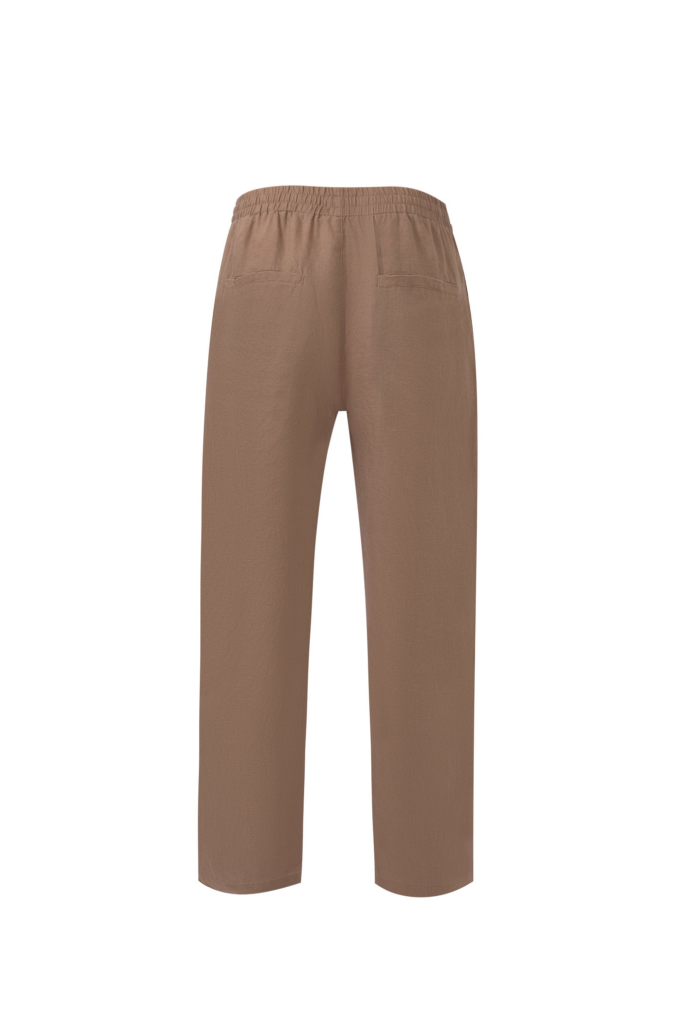 Linen Pants-Brown × Towel Polo-White — Combo Look