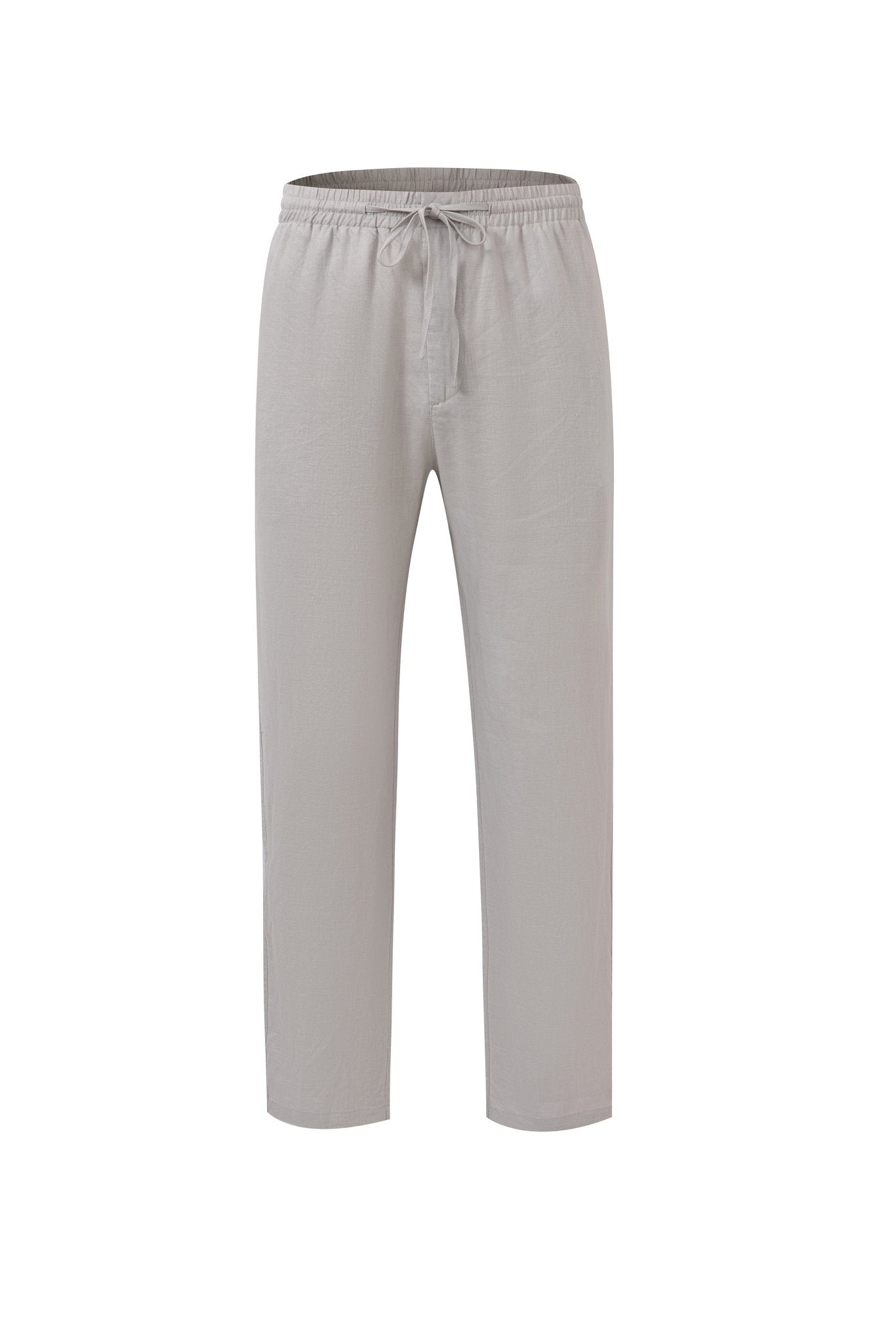 Linen Pants-Grey × Linen Short Sleeves-White — Combo Look
