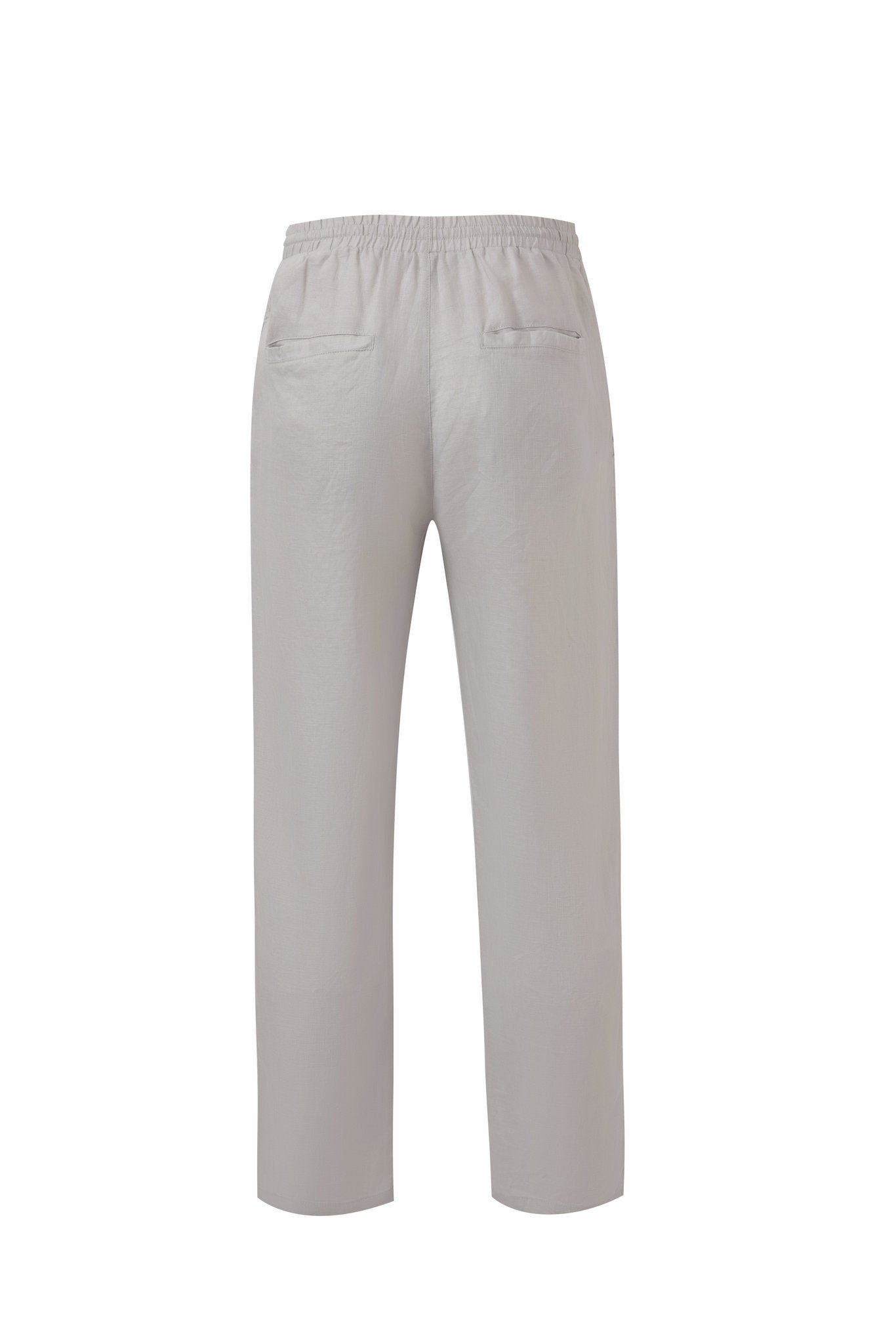 Linen Pants-Grey × Linen Short Sleeves-White — Combo Look