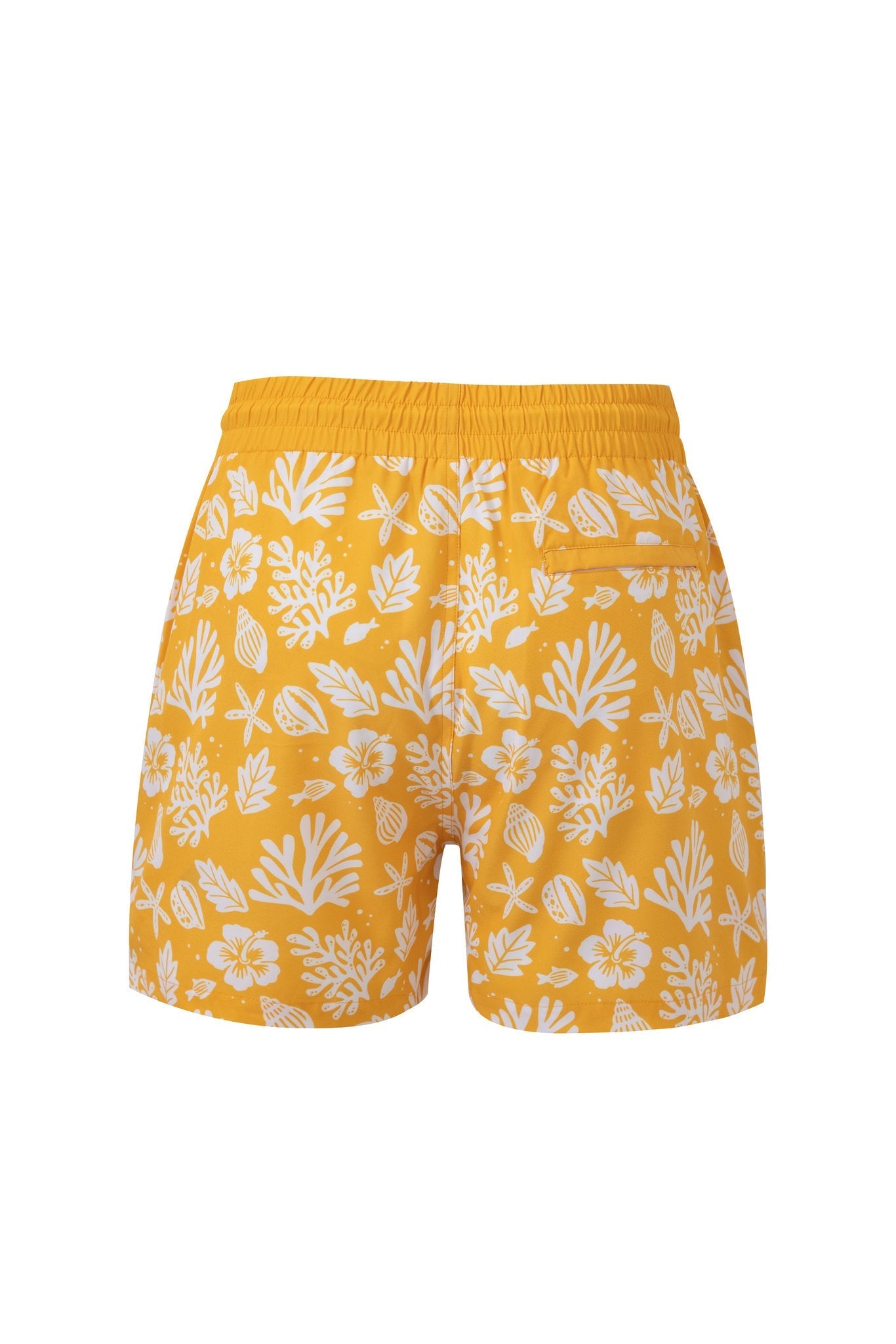 Sea Leaves Swim Short -Yellow × Linen Long Sleeves-Lemon-Yellow — Combo Look