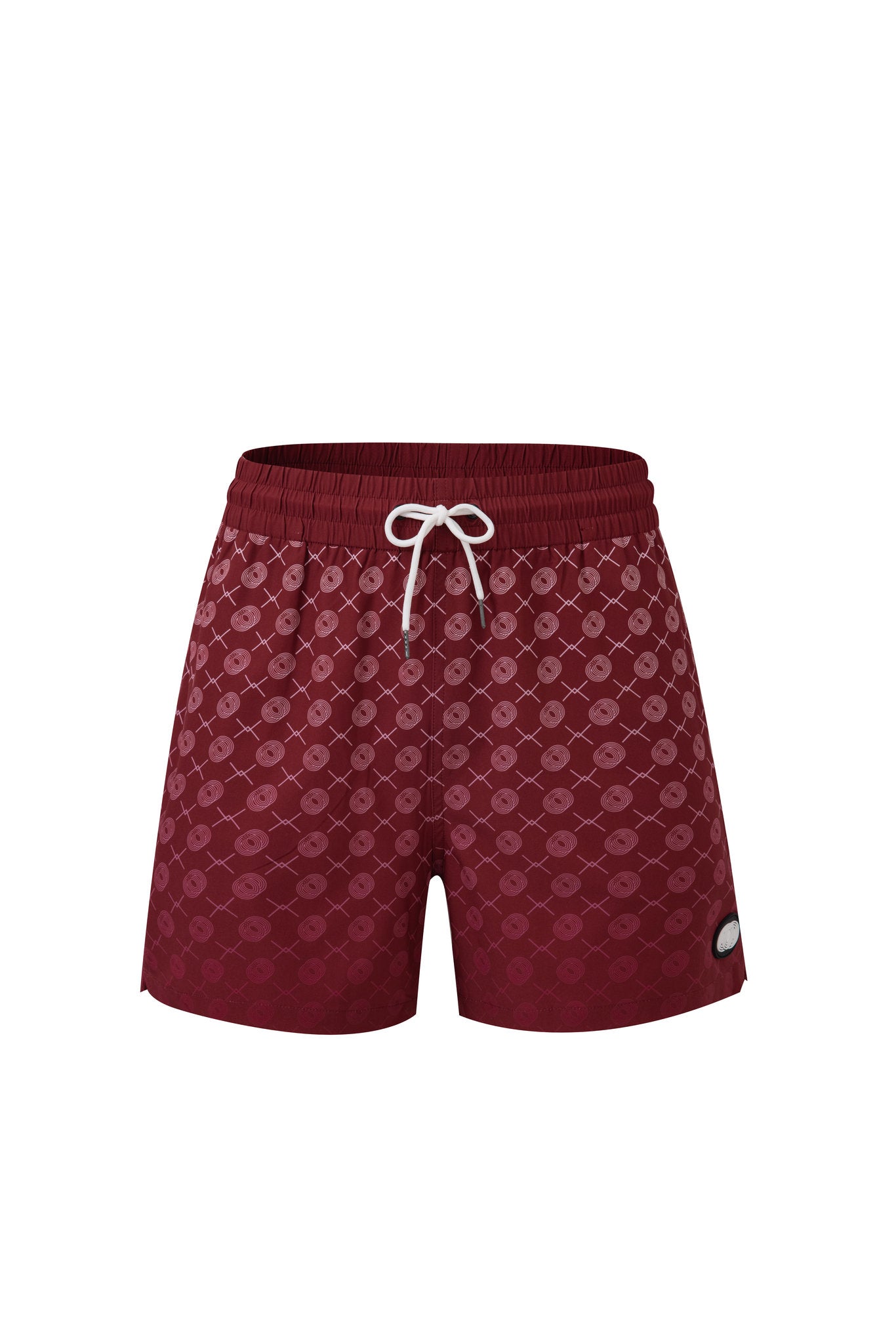 Signature Swim Shorts -Burgundy × Linen Long Sleeves-Pink — Combo Look