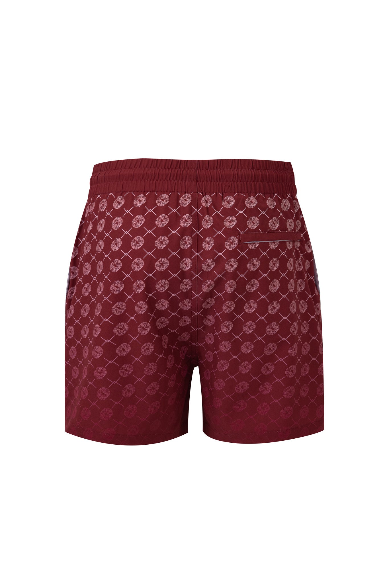 Signature Swim Shorts -Burgundy × Linen Long Sleeves-Pink — Combo Look