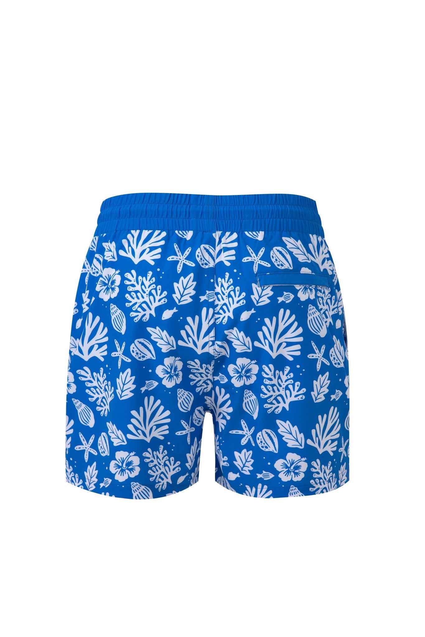 Sea Leaves Swim Short -Blue × Towel Hoodie-Baby-Blue — Combo Look