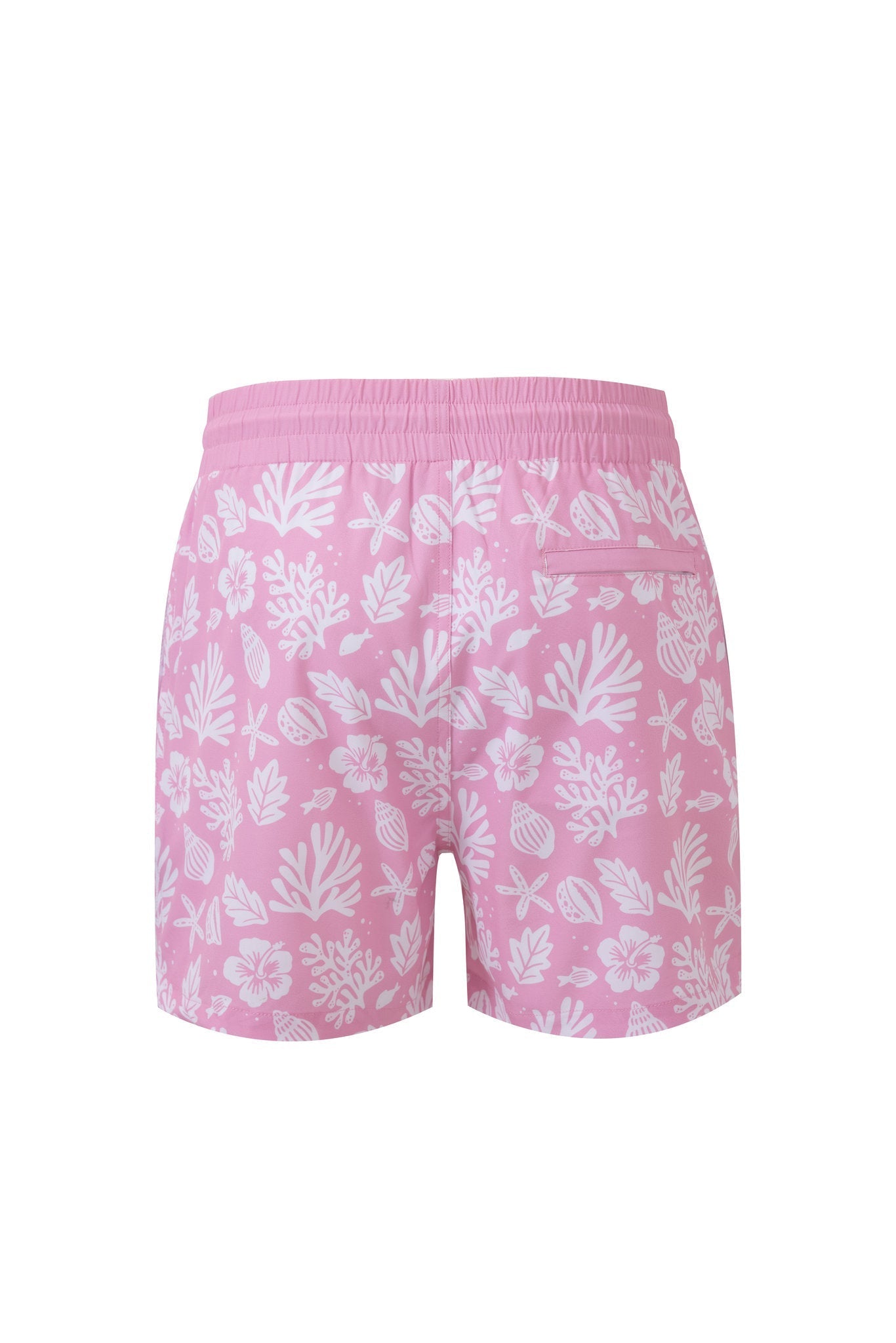 Sea Leaves Swim Short -Pink × Linen Long Sleeves-Lemon-Yellow — Combo Look