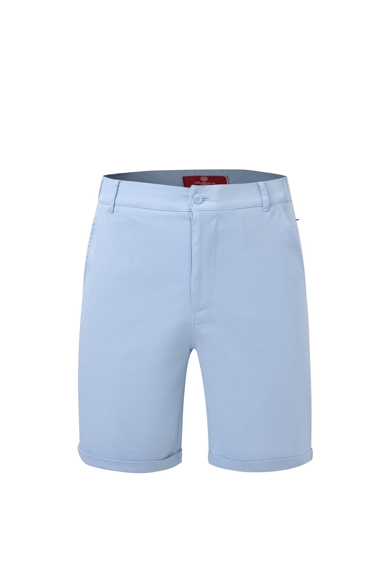 chino short -Baby-Blue × polo shirt -Ivory — Combo Look