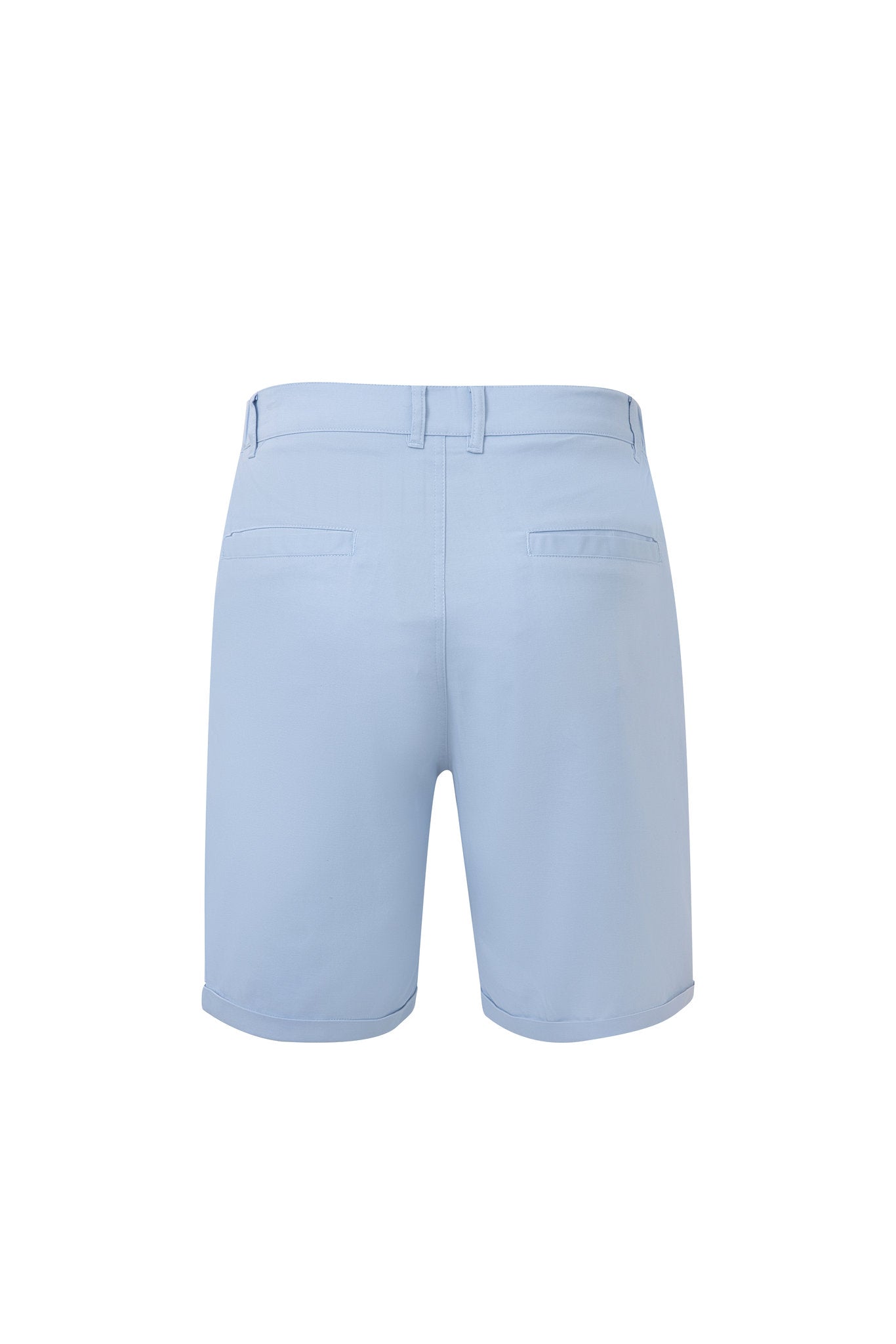 chino short -Baby-Blue × polo shirt -Ivory — Combo Look