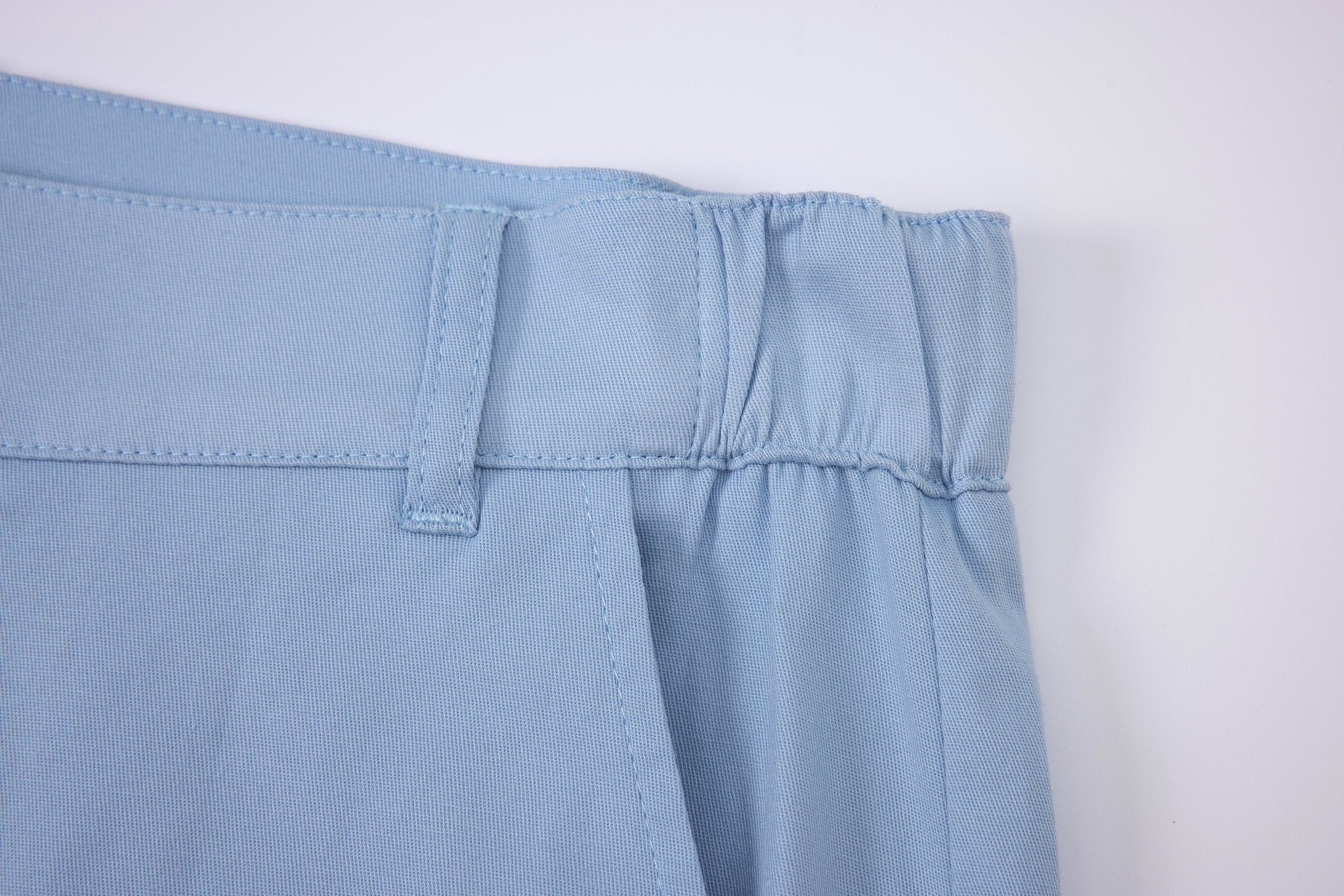 chino short -Baby-Blue × polo shirt -Ivory — Combo Look